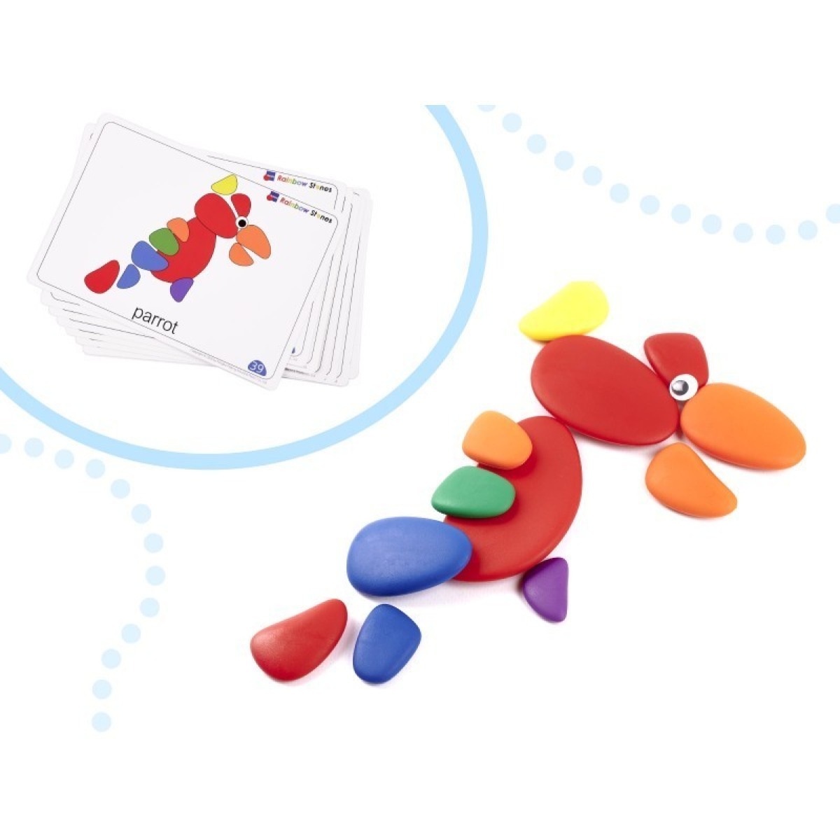 Montessori mäng värilised kivikesed
