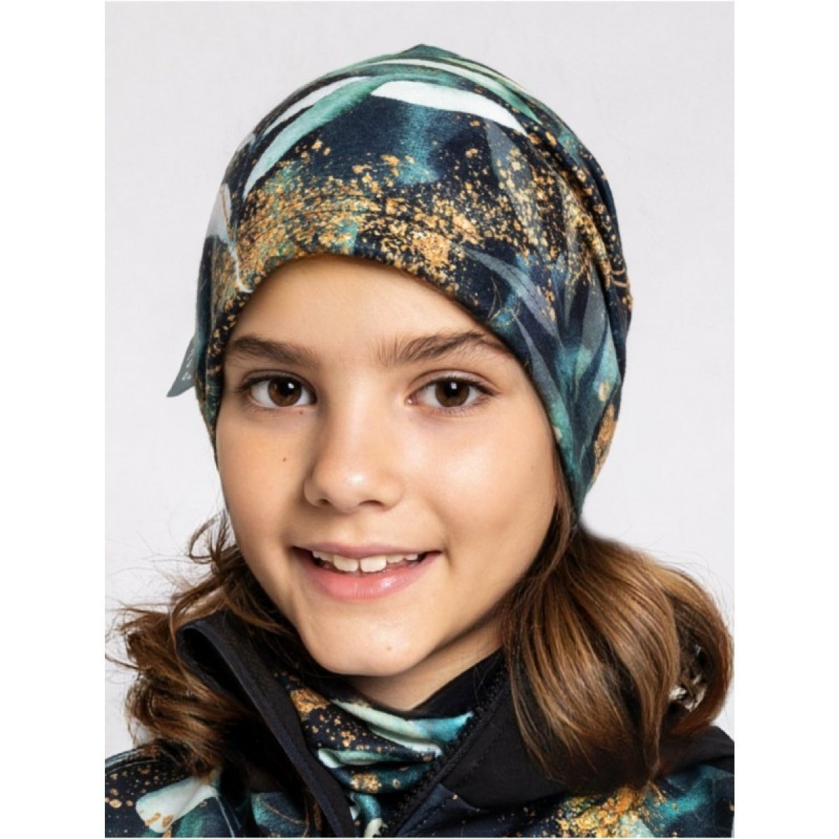 Fliismüts beanie, leaves