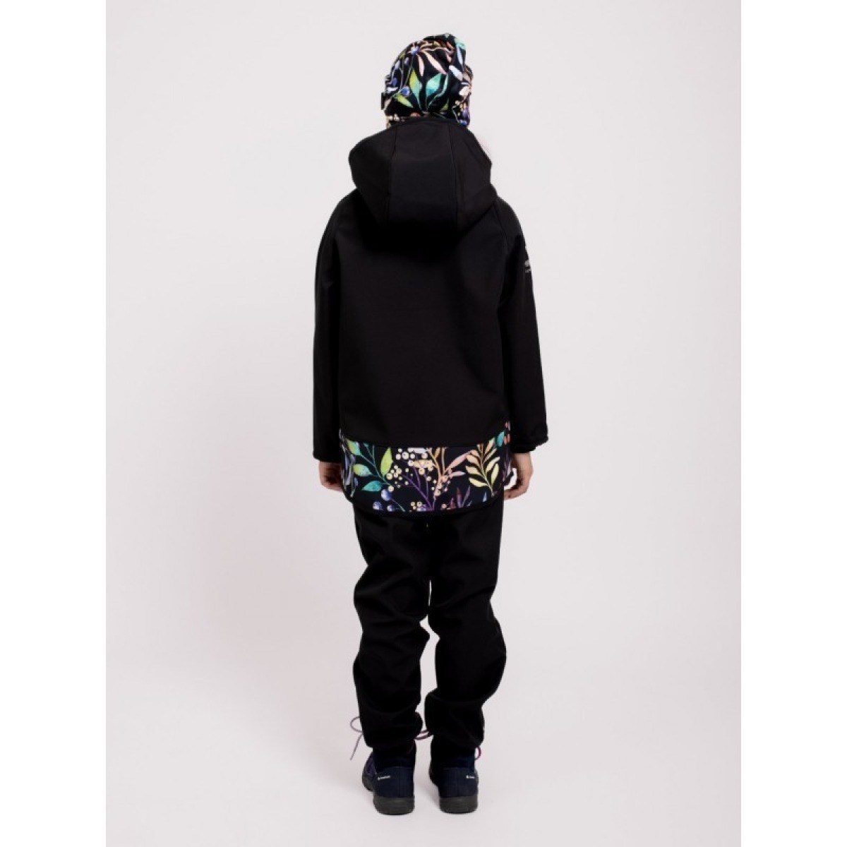 Bērnu softshell jope fliisvoodriga Basic, must/berry