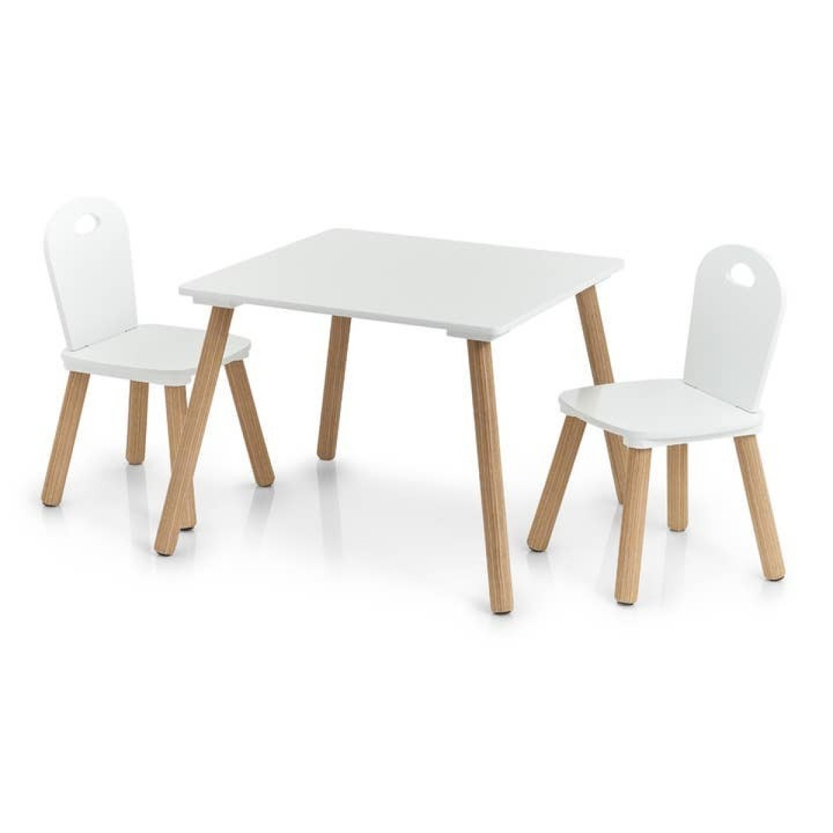Bērnu laua ja toolide komplekt "Scandi", 3-osaline, MDF/mänd