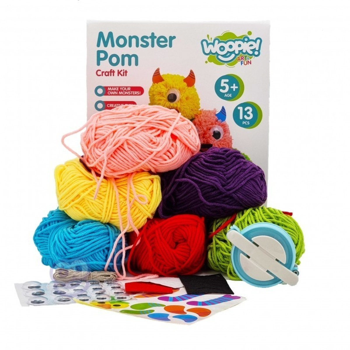 Woopie ART & FUN briesmoņu veidošanas komplekts ar dziju un filcu