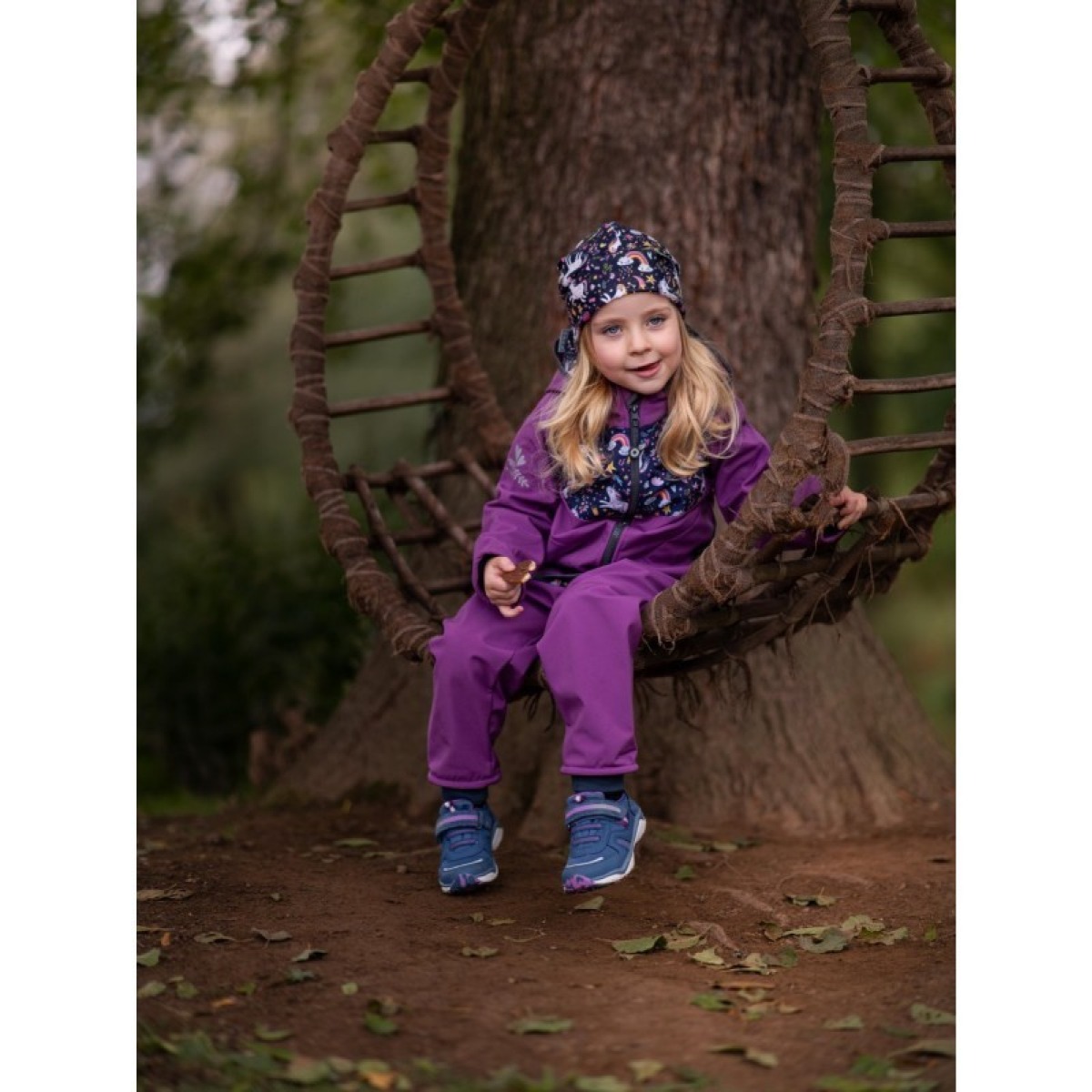 Ar flīsu oderētas softshell bikses Basic, mazas, bērniem, violetas