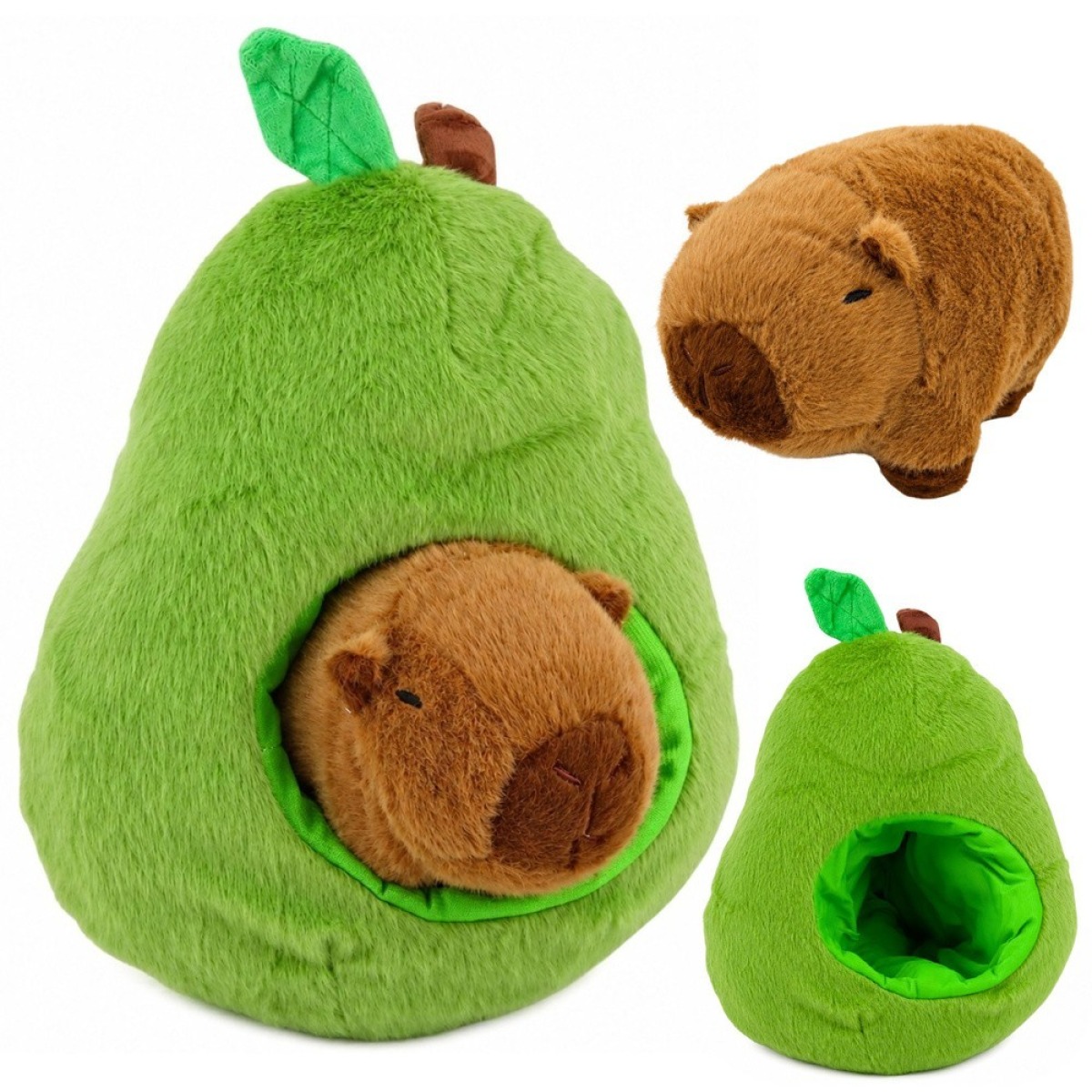 2-in-1 mīkstā rotaļlieta — avokado ar kapibaru, 35 cm