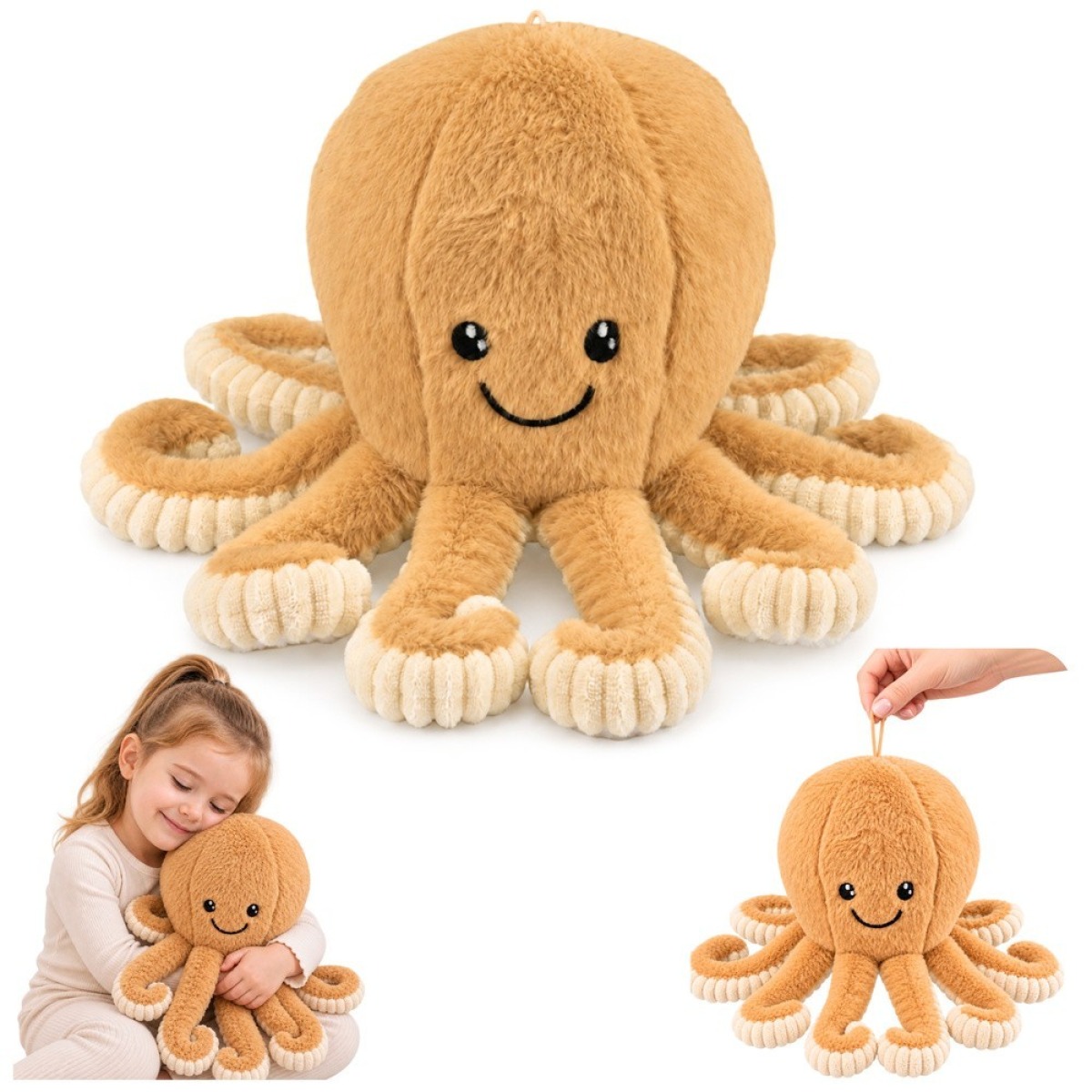 Beež palus kaheksajalg elastsete kombitsatega, 50 cm