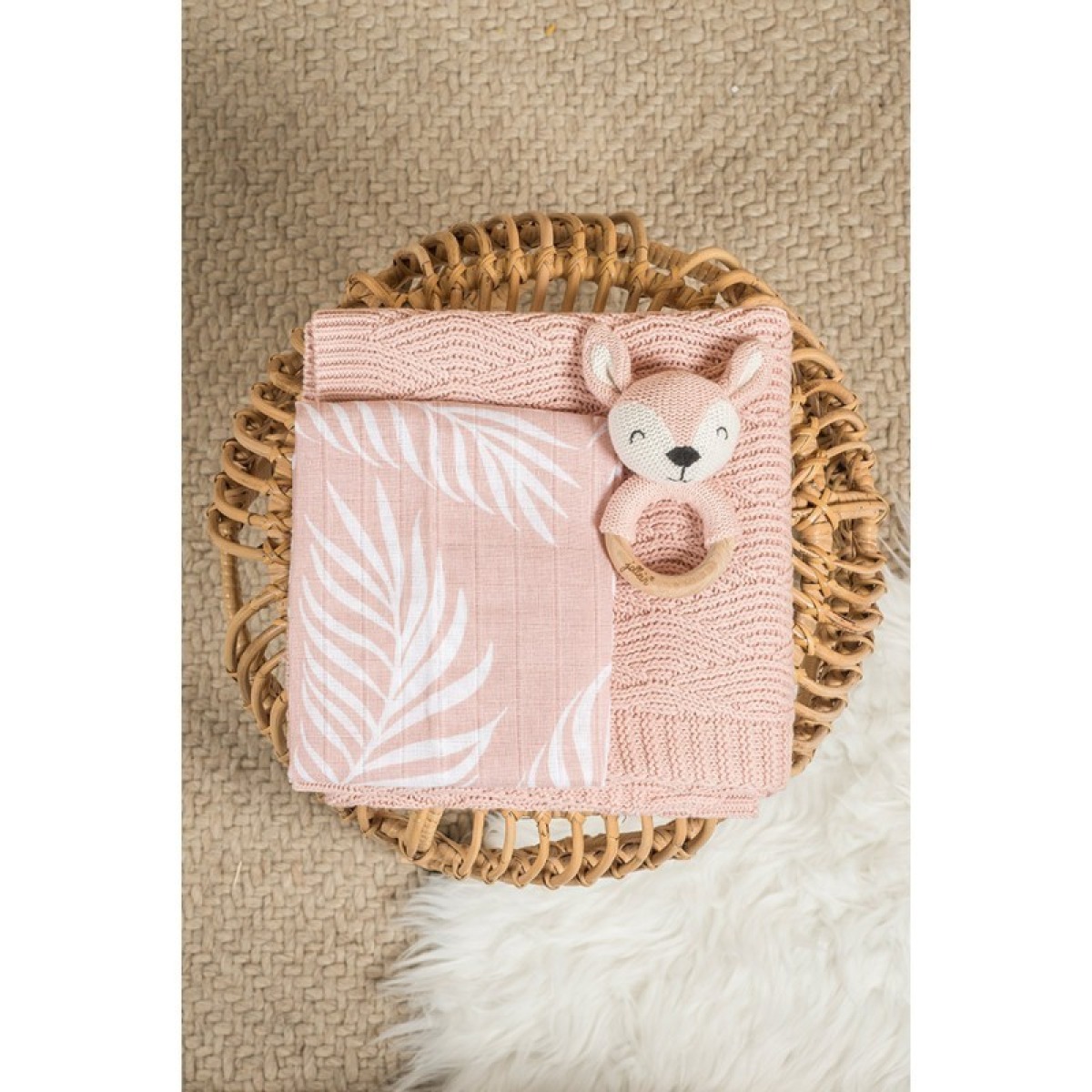 Närimisrõngas kõristi Deer, pale pink