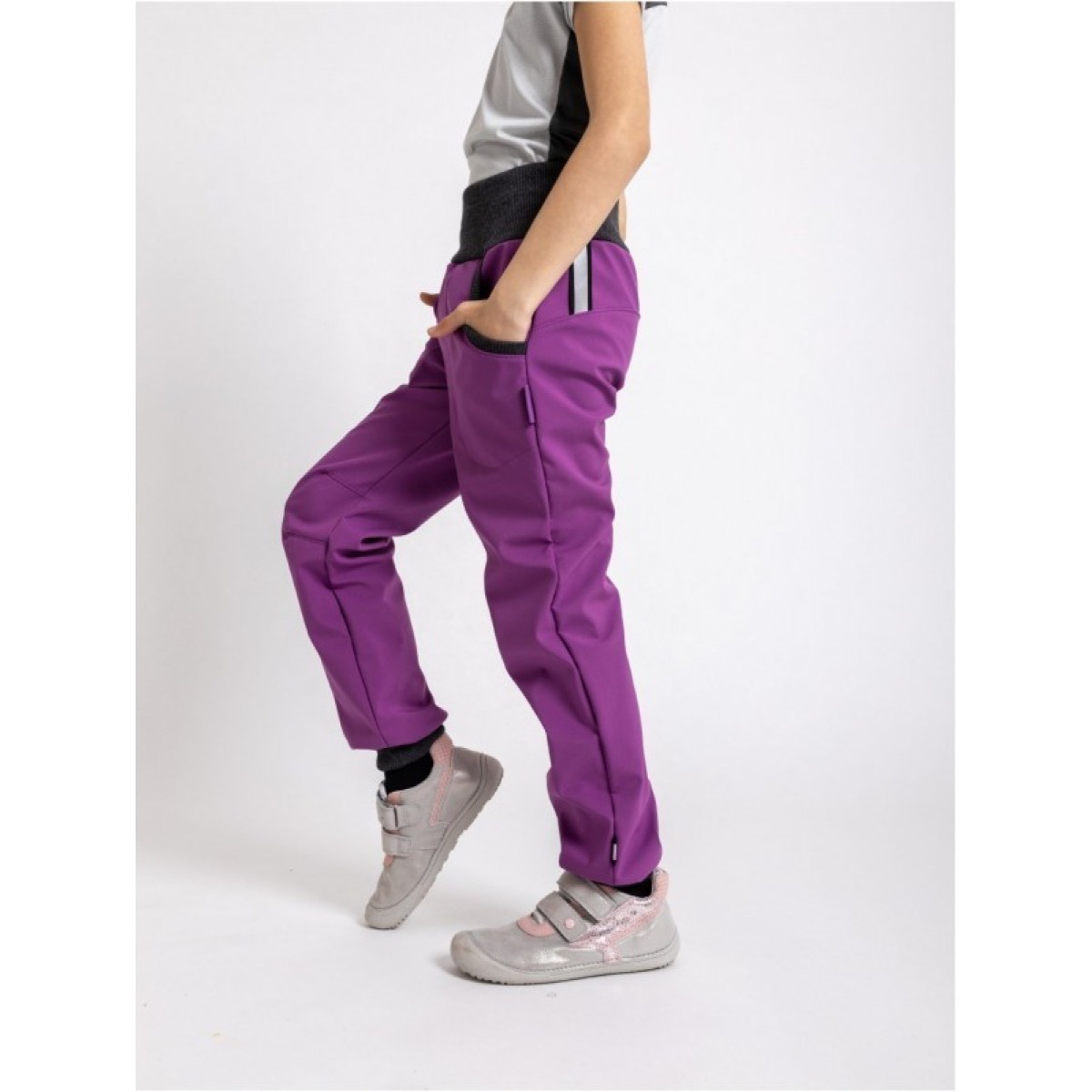 Bērnu softshell bikses ar flīsa oderi Street, violetas