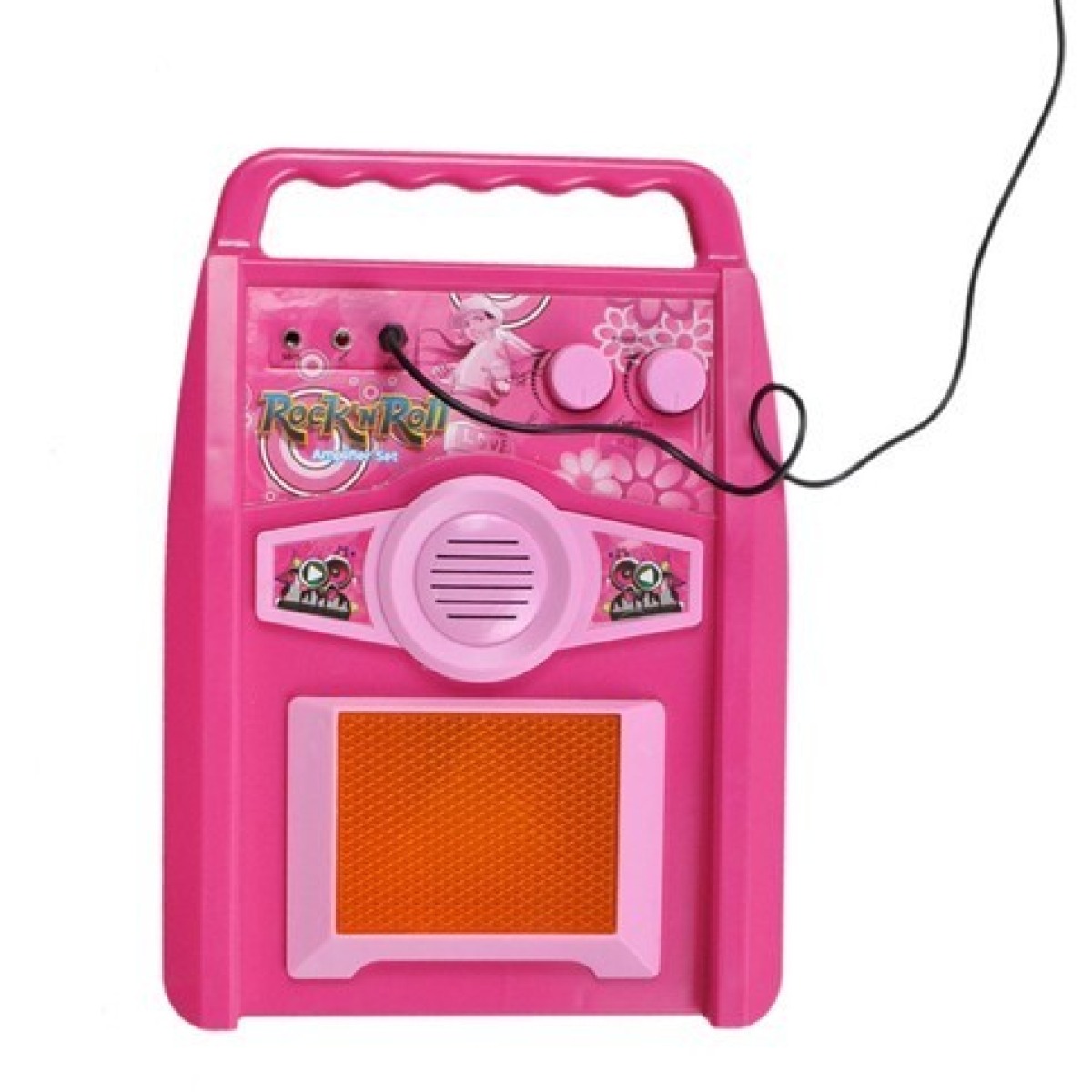 Ģitāra + mikrofons + pastiprinātājs, rozā krāsā
