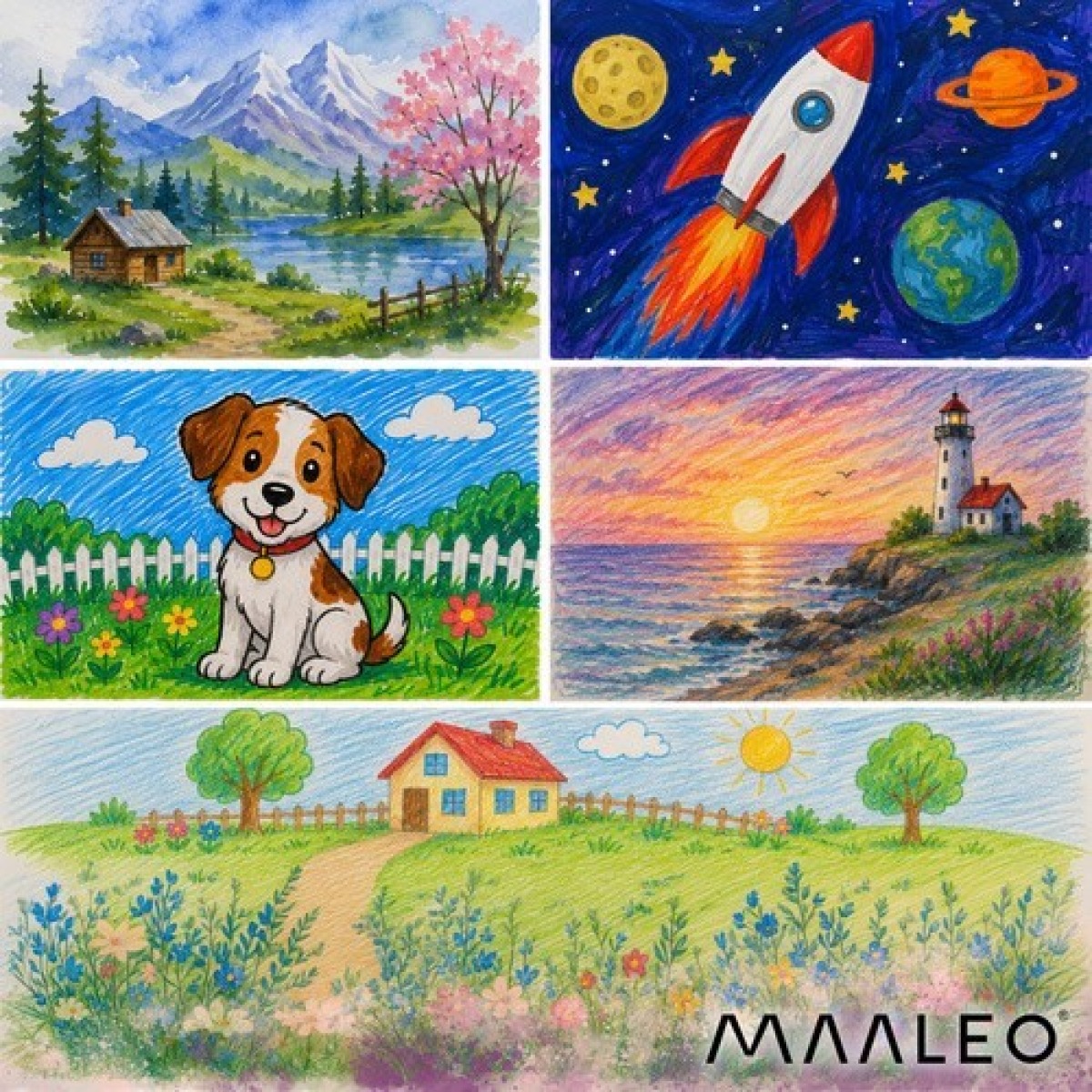 Maaleo astronauta gleznošanas komplekts koferī, 145 gab.