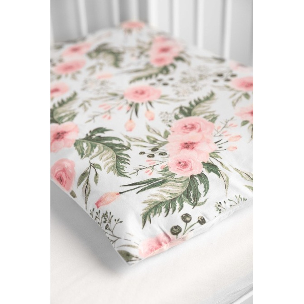 2 daļu kokvilnas gultasveļas komplekts 100x135 cm – rozā rozes