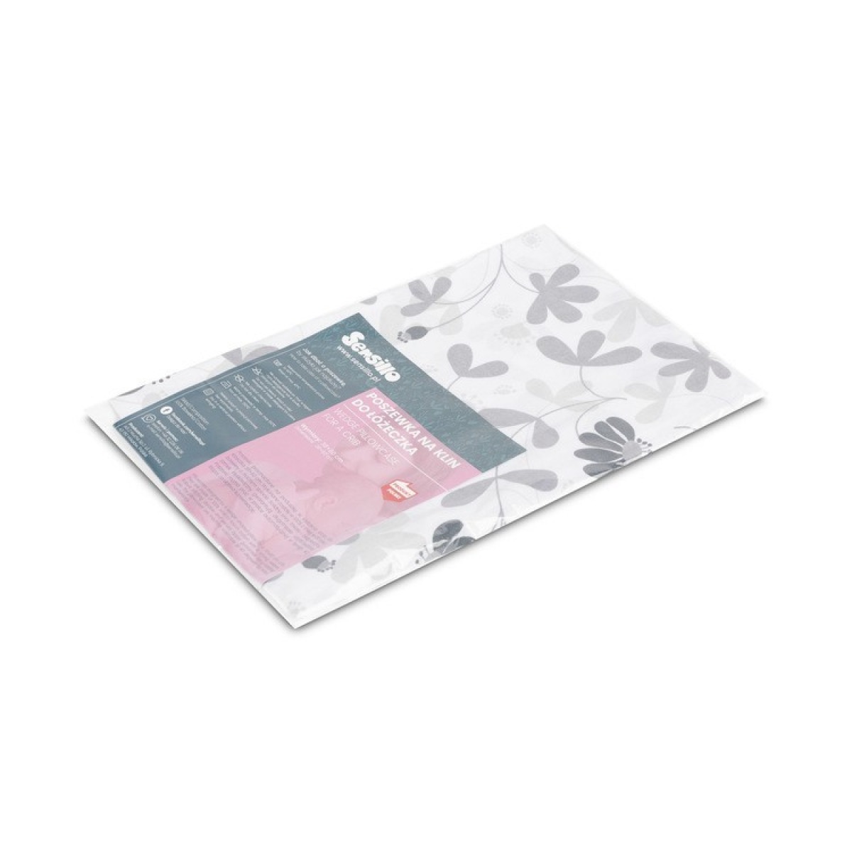 Ķīļveida spilvena pārvalks 38x60 cm – pelēks, 100% kokvilna