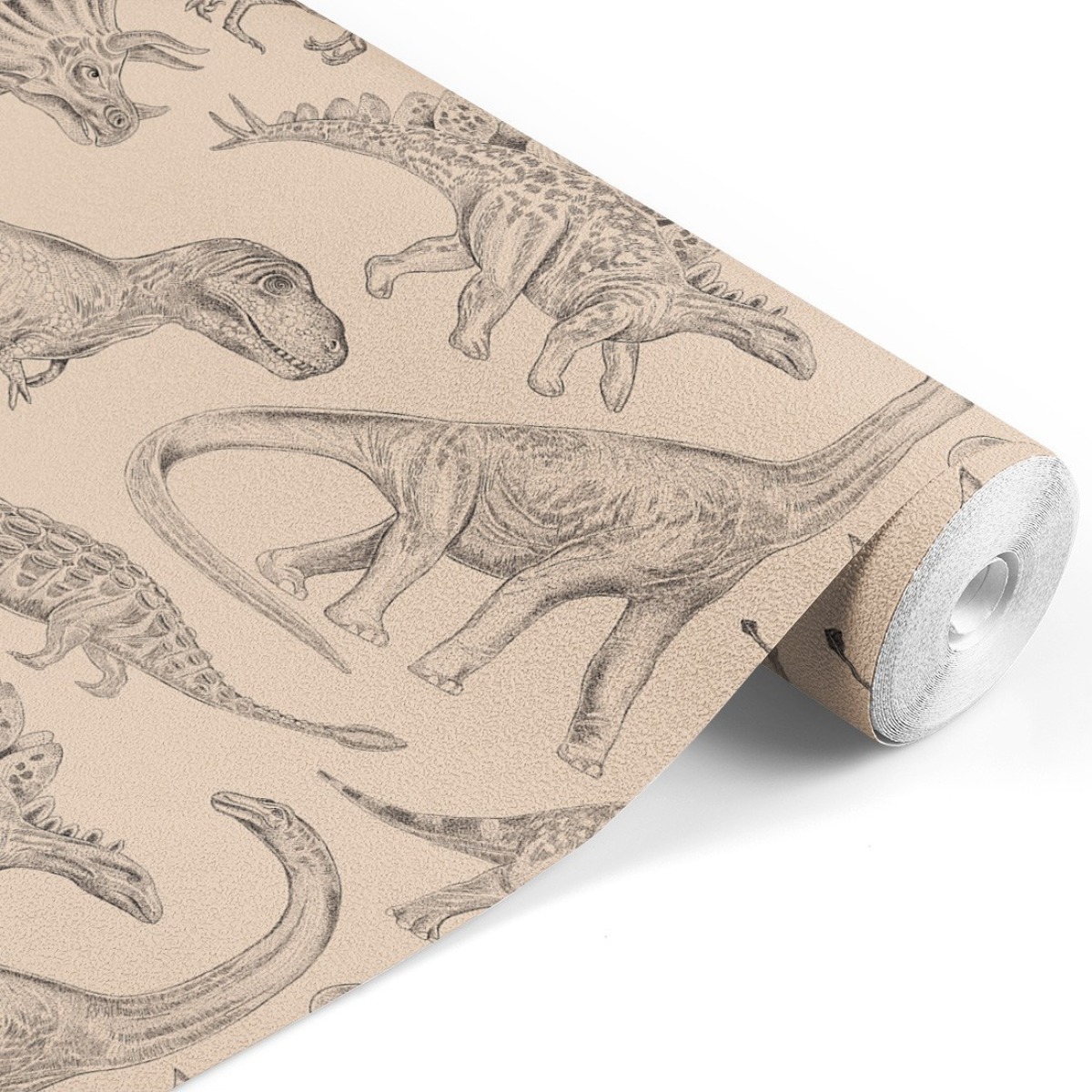 Pastelowe Love® bērnu tapetes ar dinozauriem, bēšas
