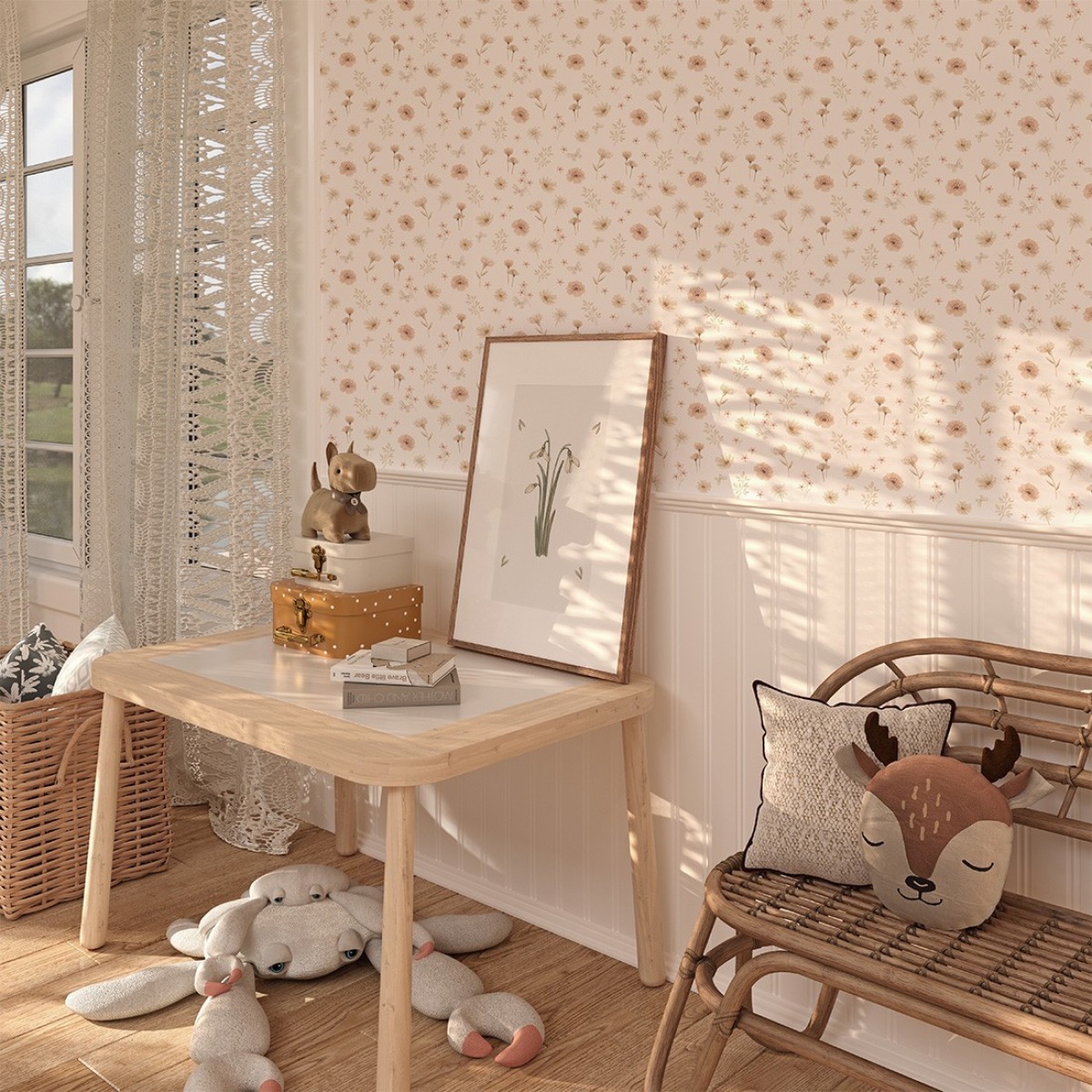 Pastelowe Love® bērnu tapetes Flowers Meadow Mini