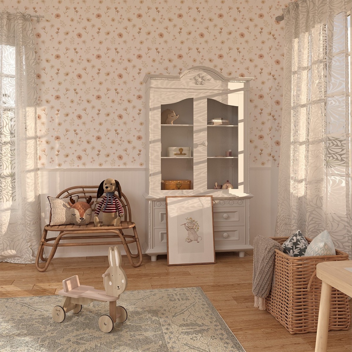 Pastelowe Love® bērnu tapetes Flowers Meadow Mini