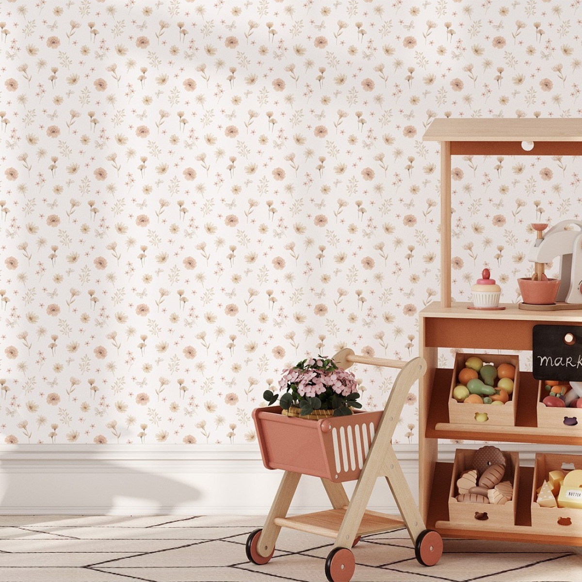 Pastelowe Love® bērnu tapetes Flowers Meadow Mini