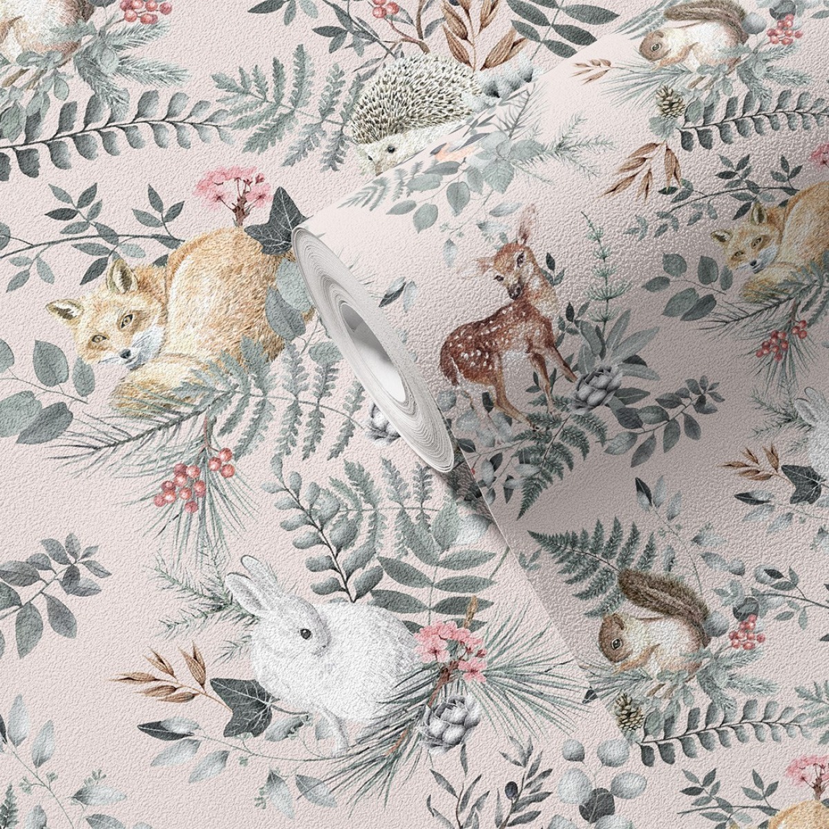 Pastelowe Love® bērnu tapetes “Woodland”, rozā