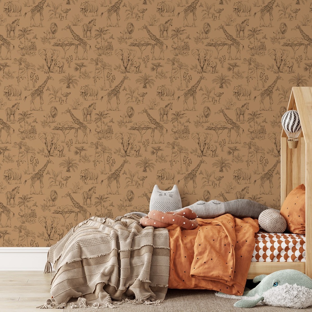Pastelowe Love® bērnu tapetes “Safari”, tofejas tonī