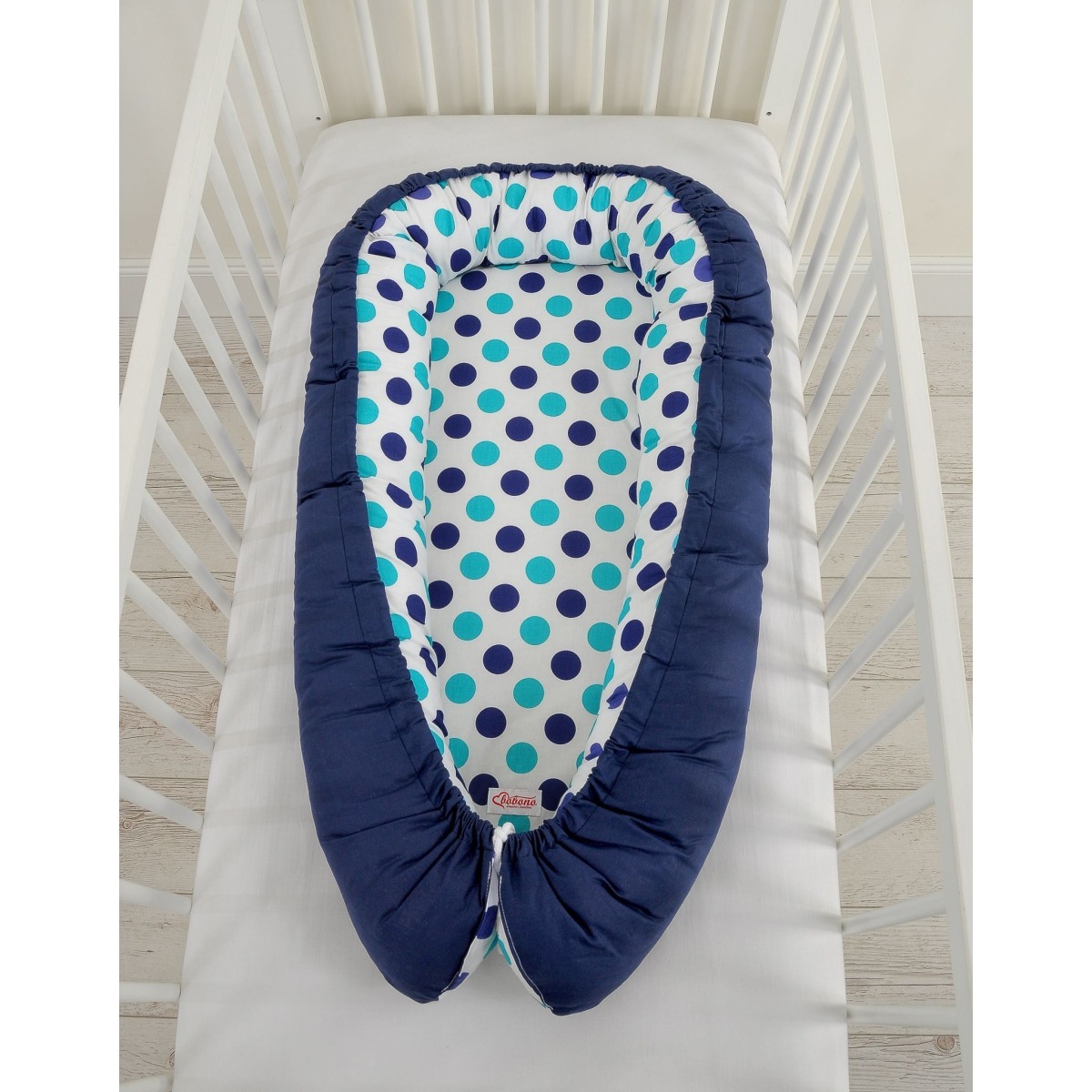Bobono apgriežamā Premium mazuļa ligzdiņa – Mint-Turquoise Dots