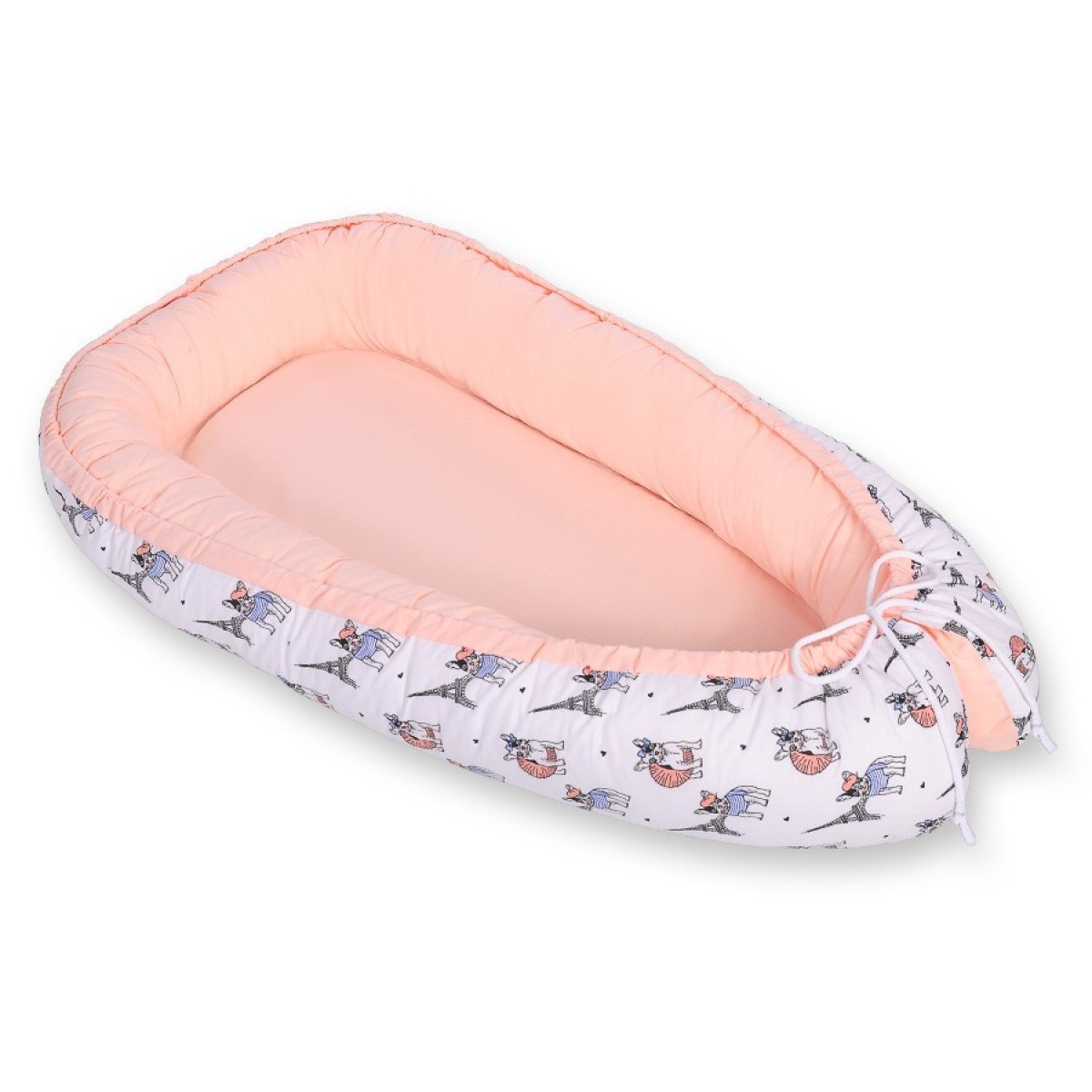 Bobono Reversible Premium ligzdiņa mazulim – Little Dogs
