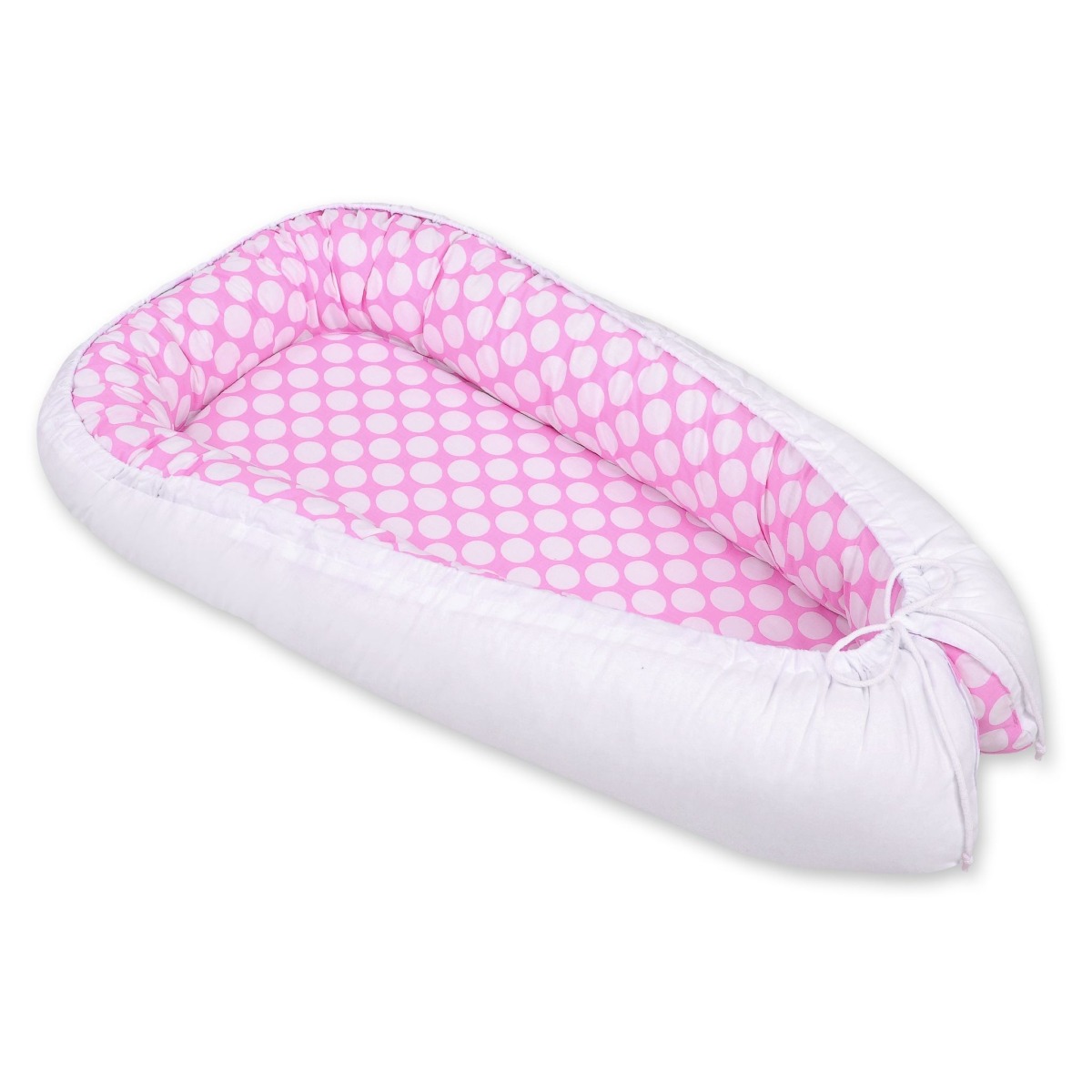 Bobono Premium abpusēja ligzdiņa mazulim – White Dots / White