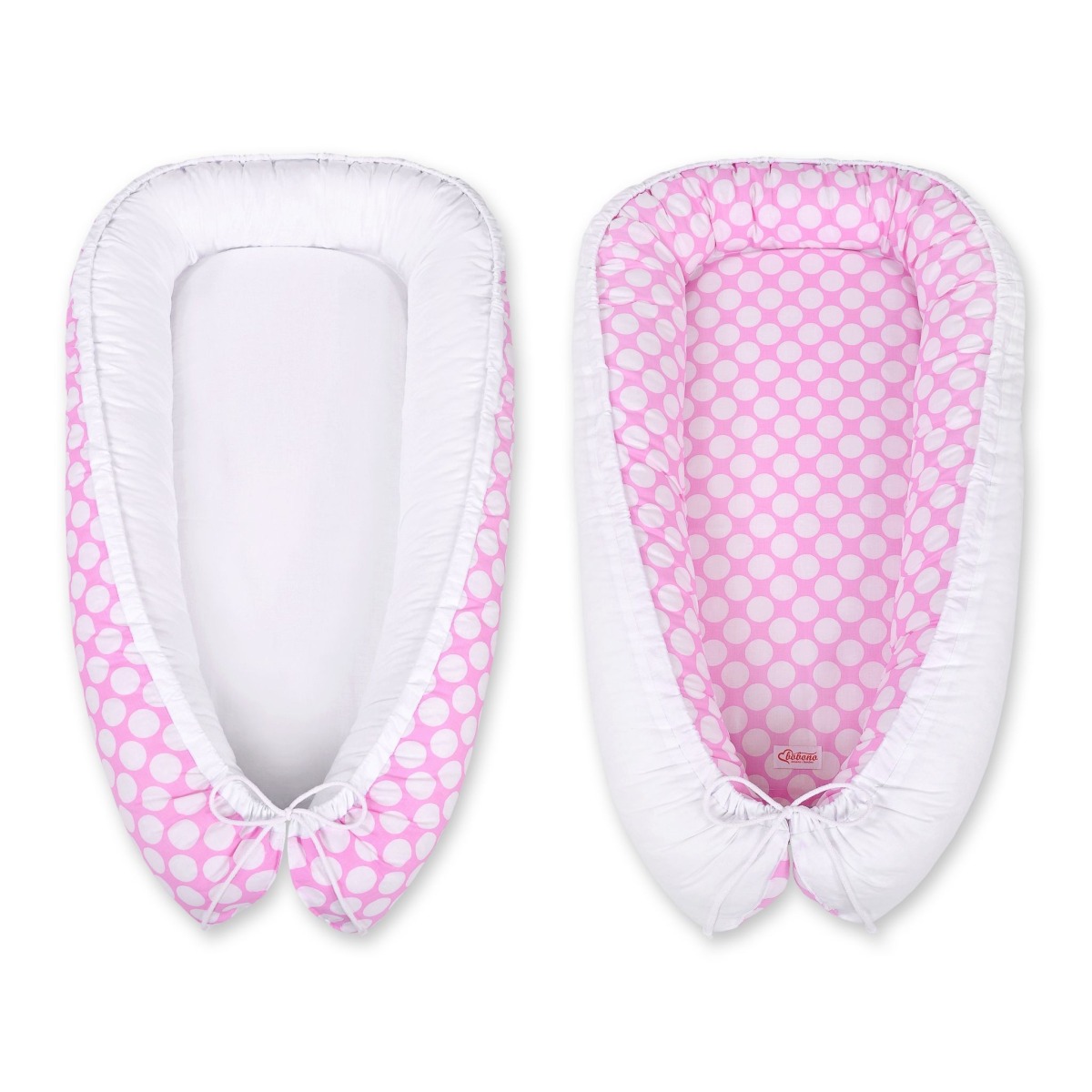 Bobono Premium abpusēja ligzdiņa mazulim – White Dots / White