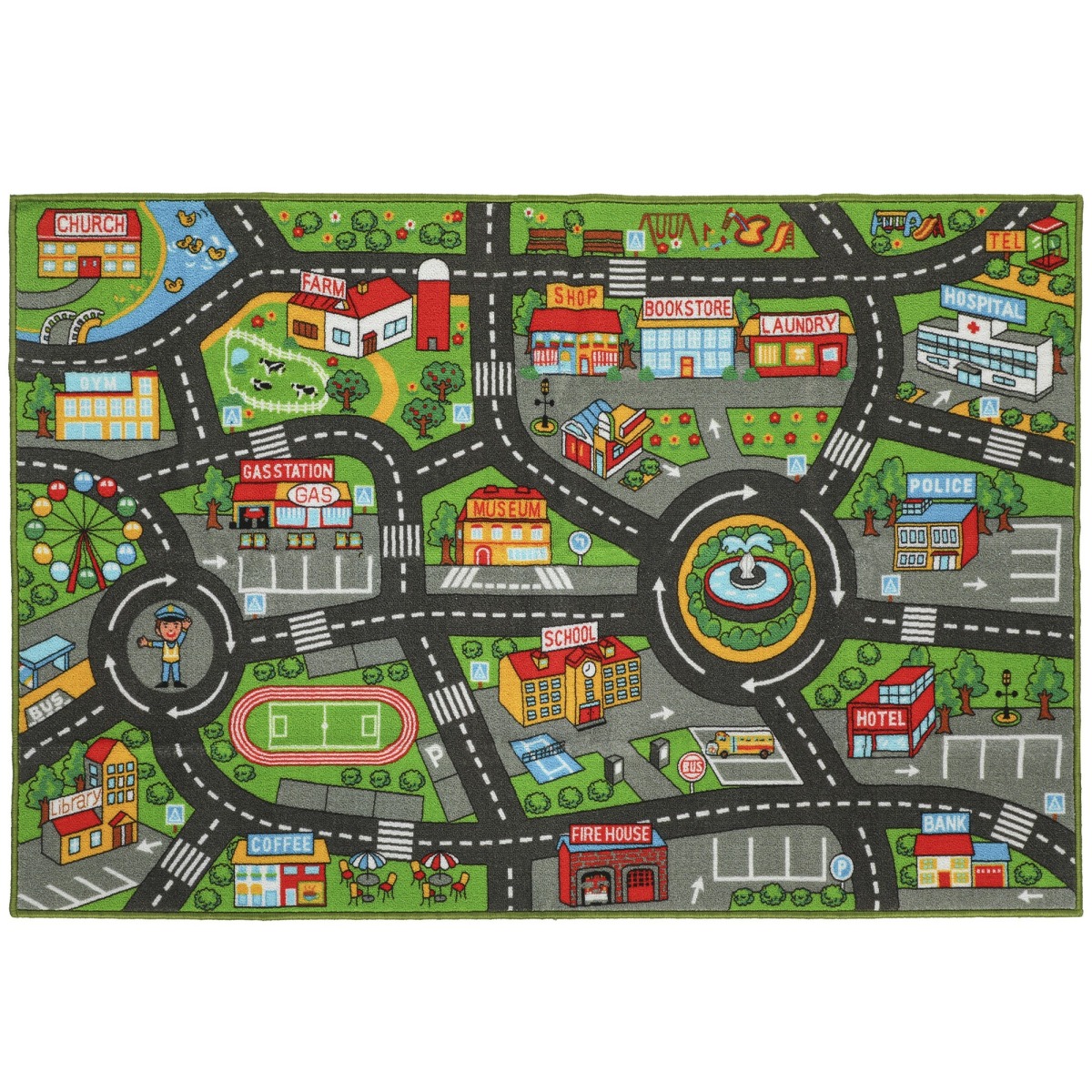 Mazulis mängu- ja roomamatt 200 × 150 × 0,5 cm, linnamustrig