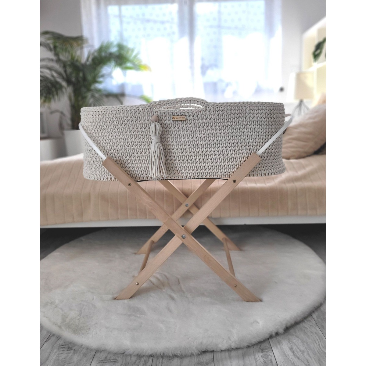 Mooses korv BOHO Käsitsi valmistatud puuvill madratsiga - kr