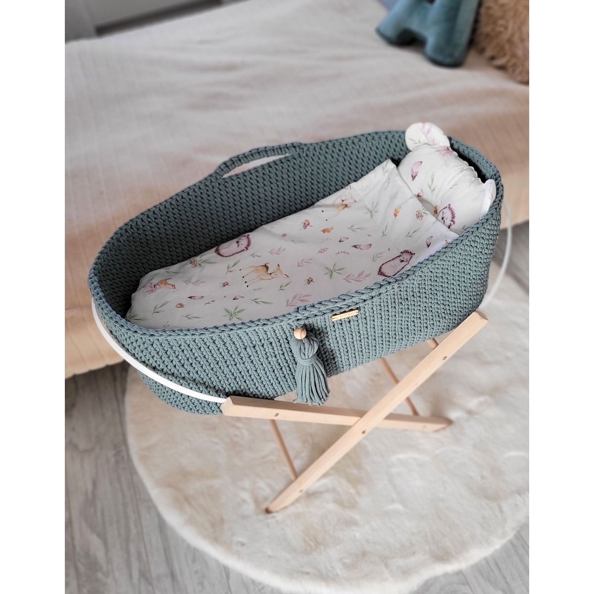Mooses korv BOHO Käsitsi valmistatud puuvill madratsiga - lo