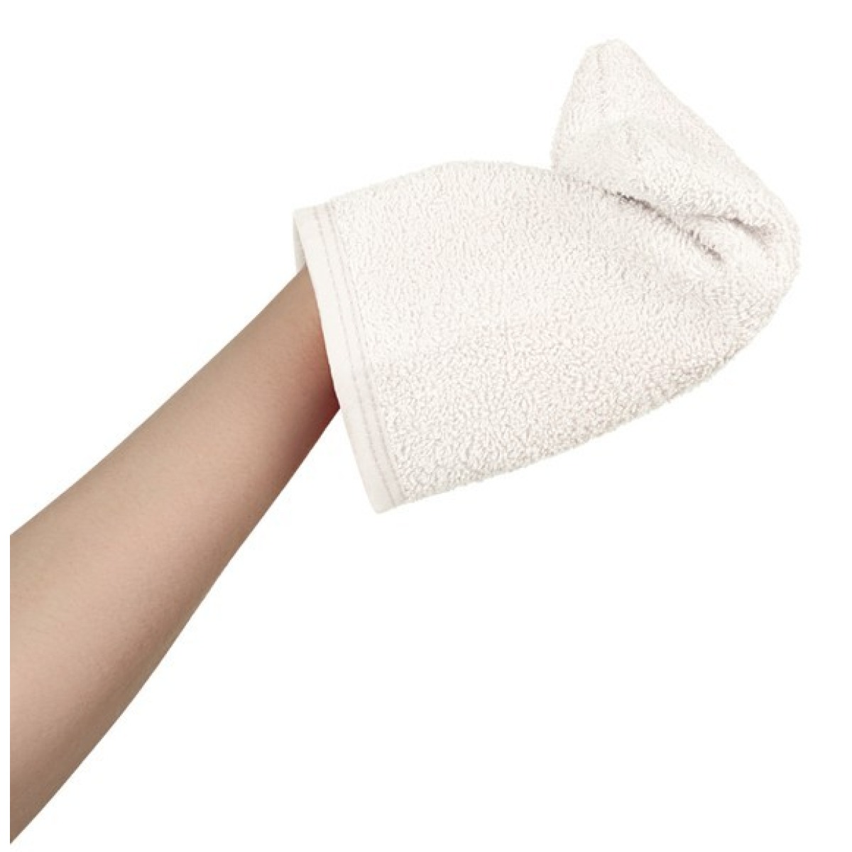 XL mazgāšanas cimdiņš, 100% kokvilna, ecru
