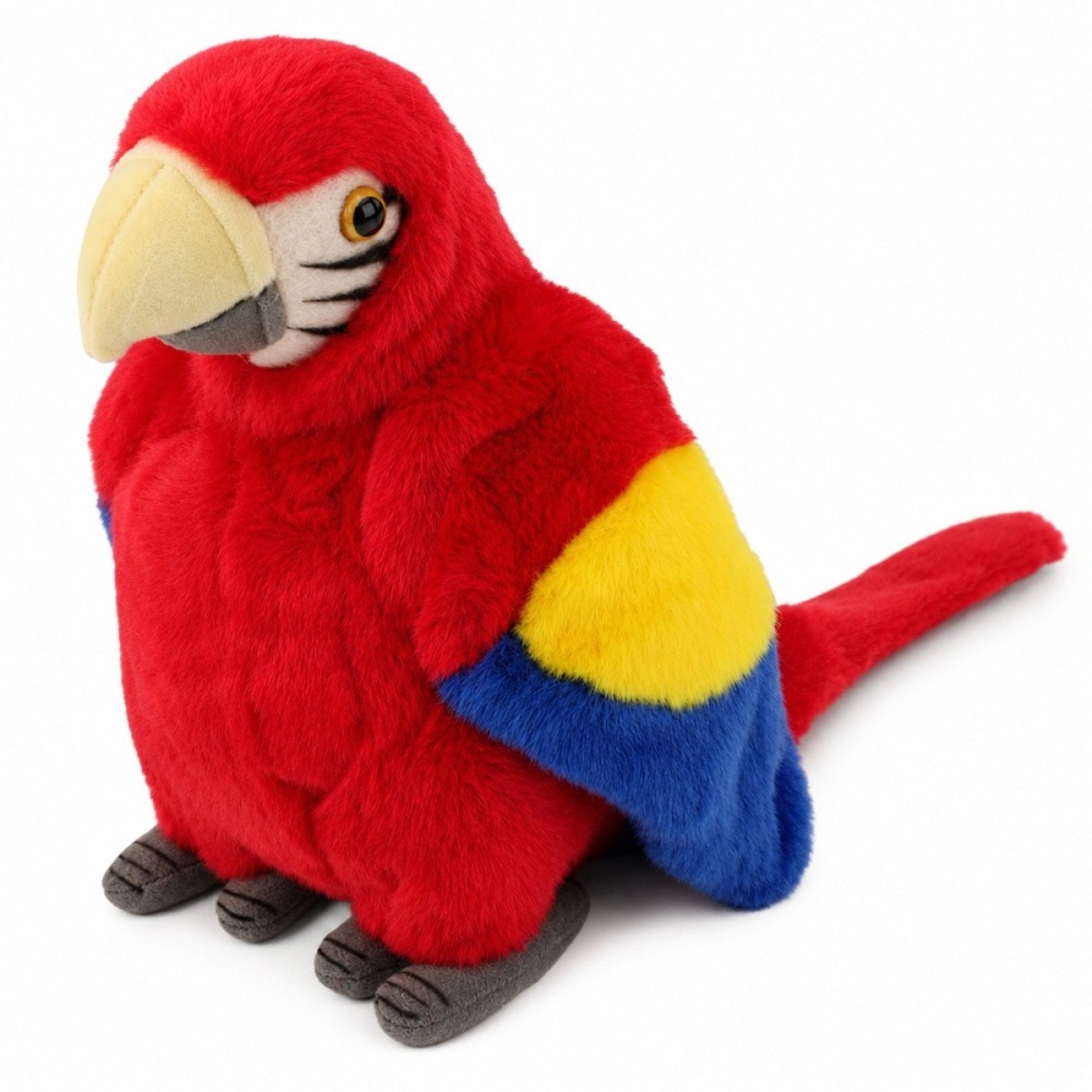 Sarkana ara papagaiļa mīkstā rotaļlieta, 24 cm