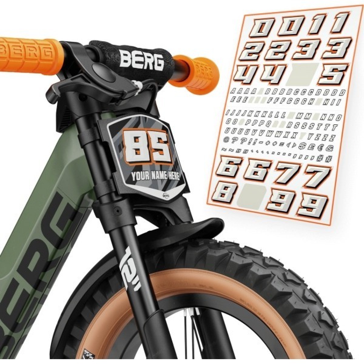 BERG Biky Trail Green bērnu līdzsvara velosipēds ar rokas bremzi