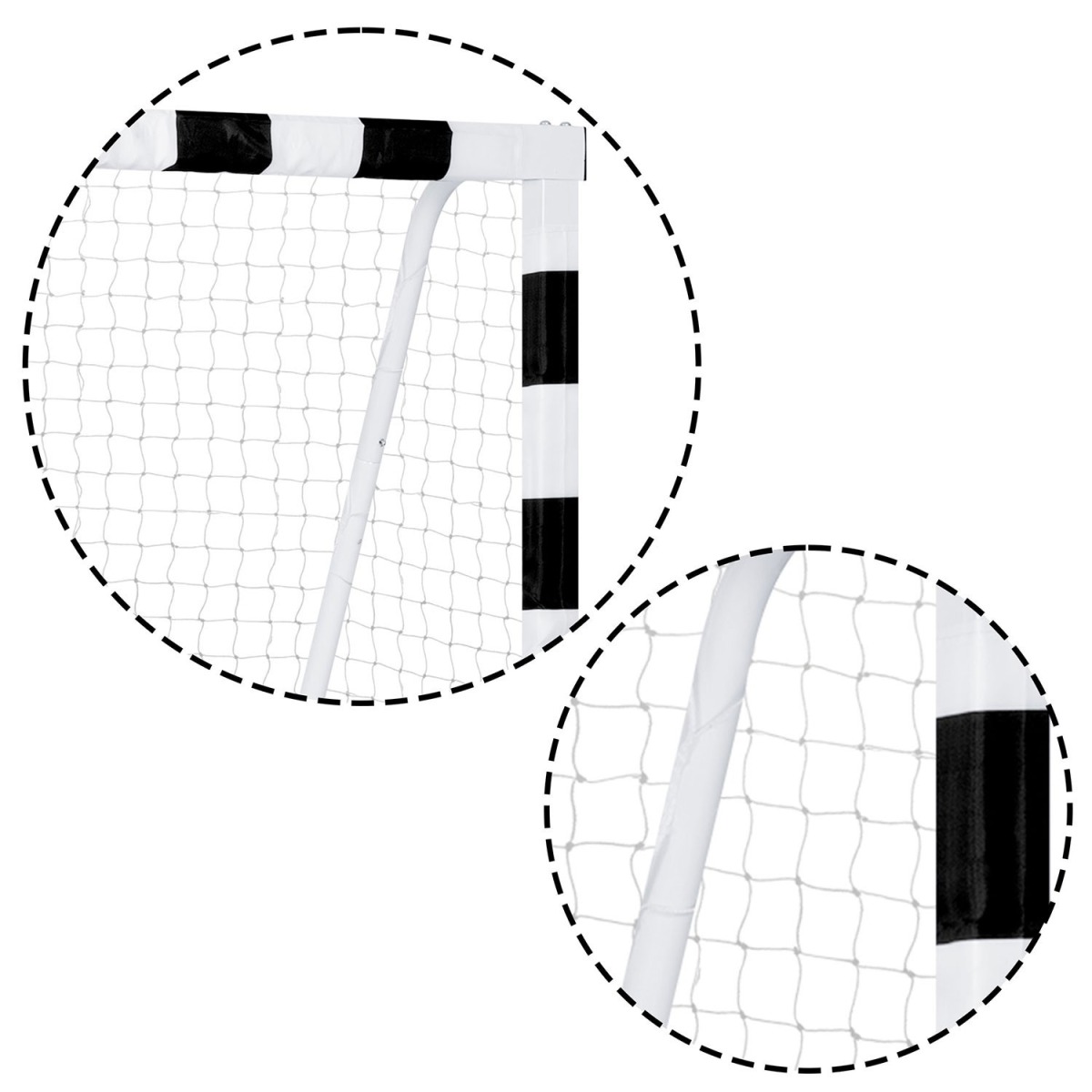 Melnbalti futbola vārti 300 x 200 x 90 cm NS-465
