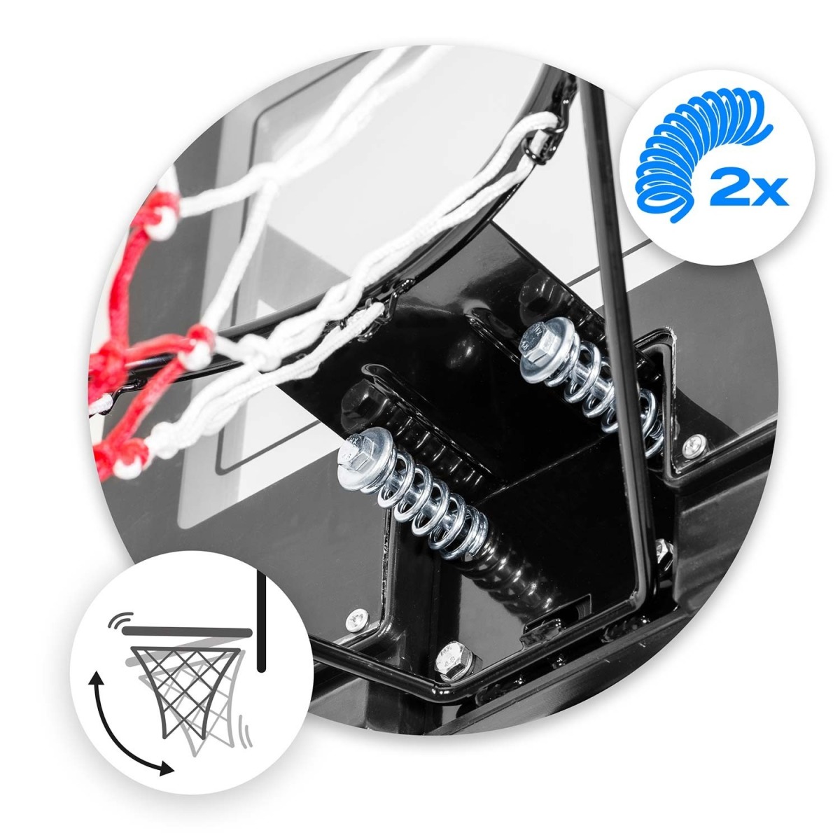Regulējams basketbola grozs 170–305 cm augstumā — stabils un liels, Neo-Sp