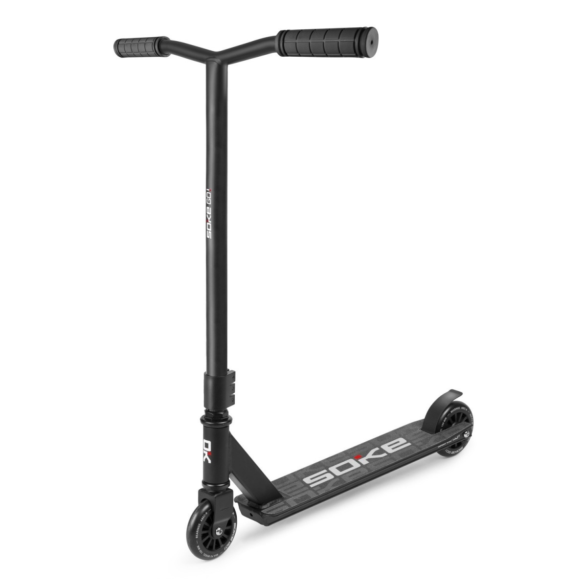 Soke GO! triku skrejritenis, melns — 48.5 cm stūre, ABEC-9, 100 mm