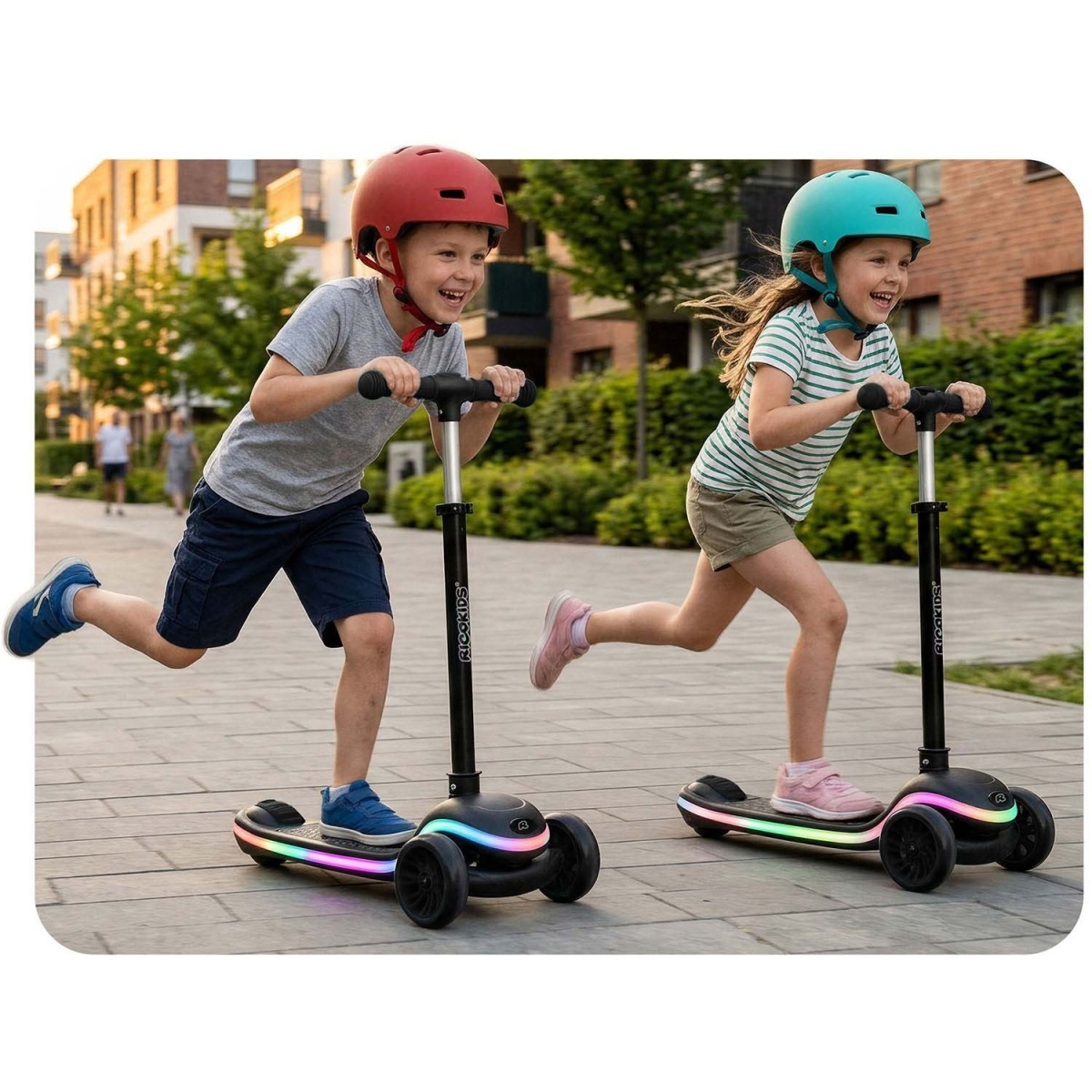 Ricokids Leddi trīsriteņu skrejritenis ar LED apgaismojumu, melns