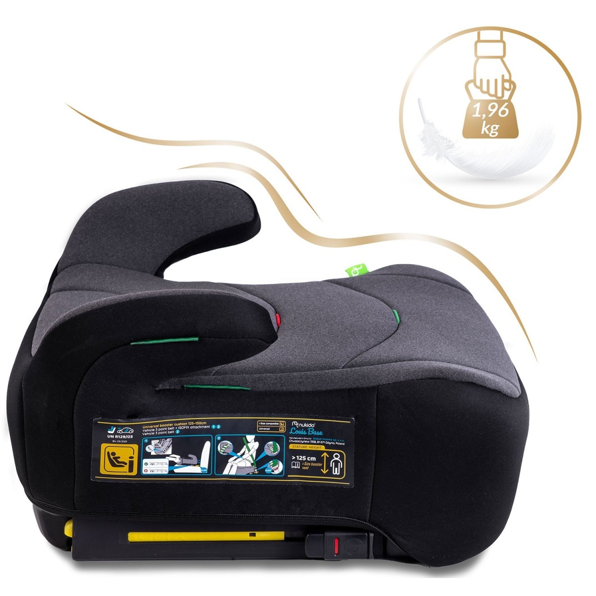 Autokrēsliņš, ISOFIX stiprinājums, 22–36 kg, Louis Nukido 710201