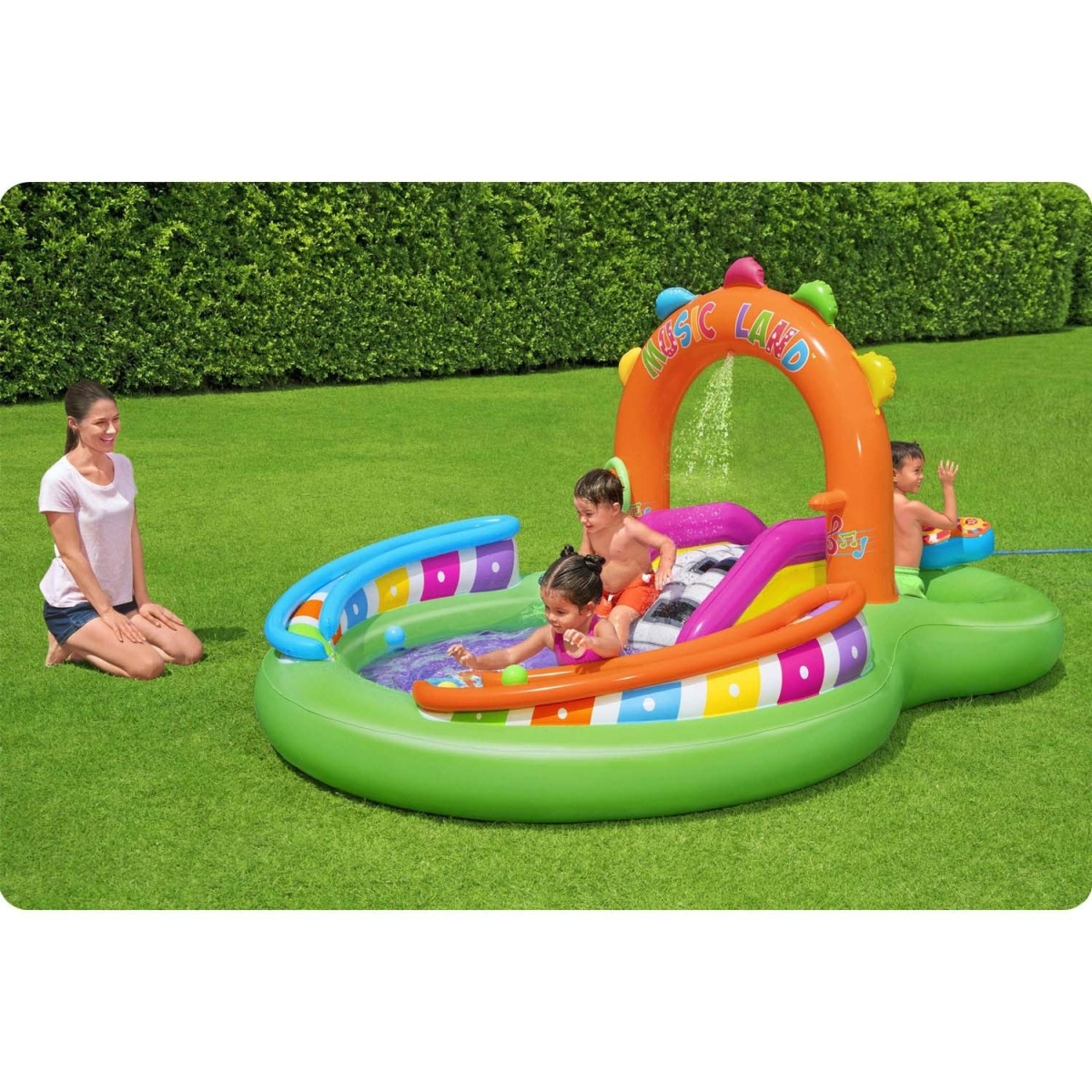 SING 'N SPLASH™ piepūšamais rotaļu centrs ar bērnu baseinu 295 x 19