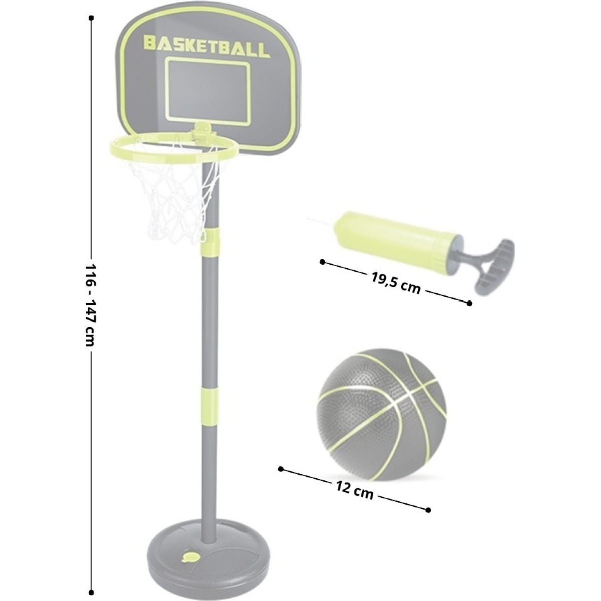 inSPORTline BBS580 basketbola komplekts ar regulējamu augstumu