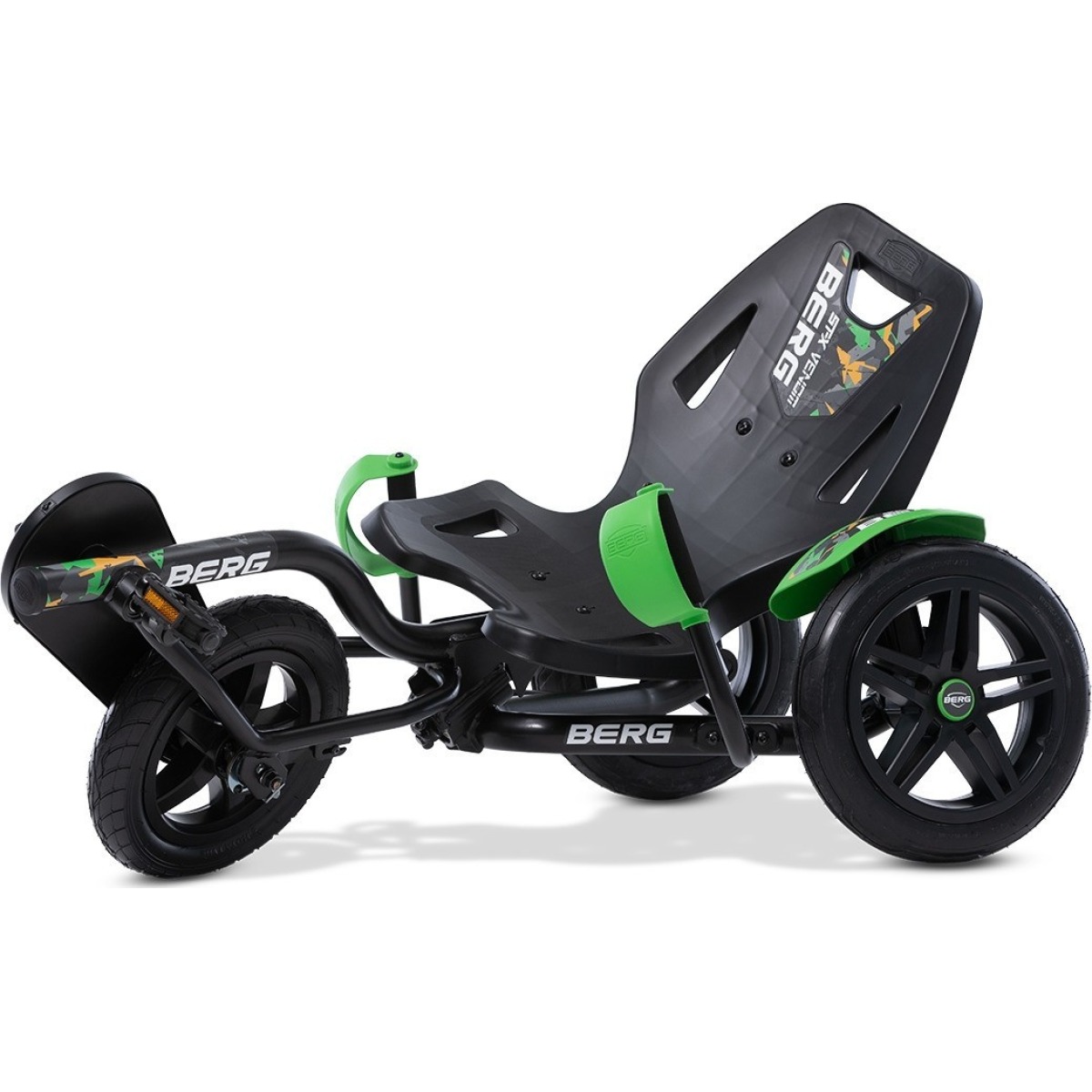 BERG Street-X Venom trīsriteņu kartings, zaļš – 6–12 gadiem