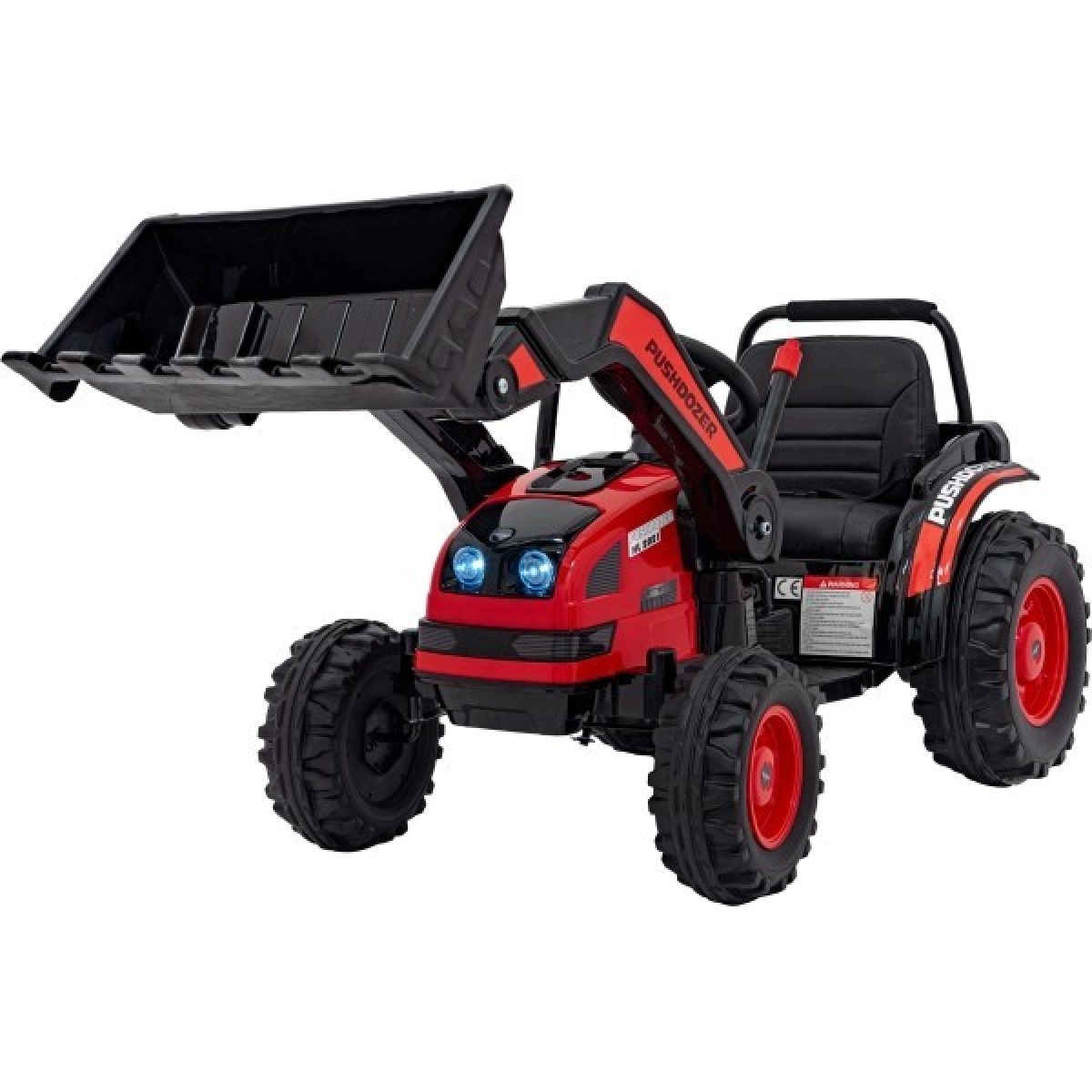 Bērnu elektriskais traktors ar kausu, sarkans