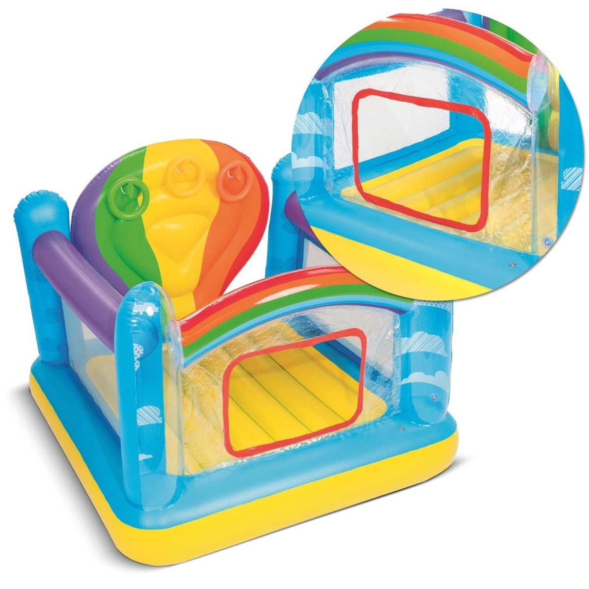 Bestway Jumpin' Balloon Bouncer piepūšamais batuts, varavīksnes formā