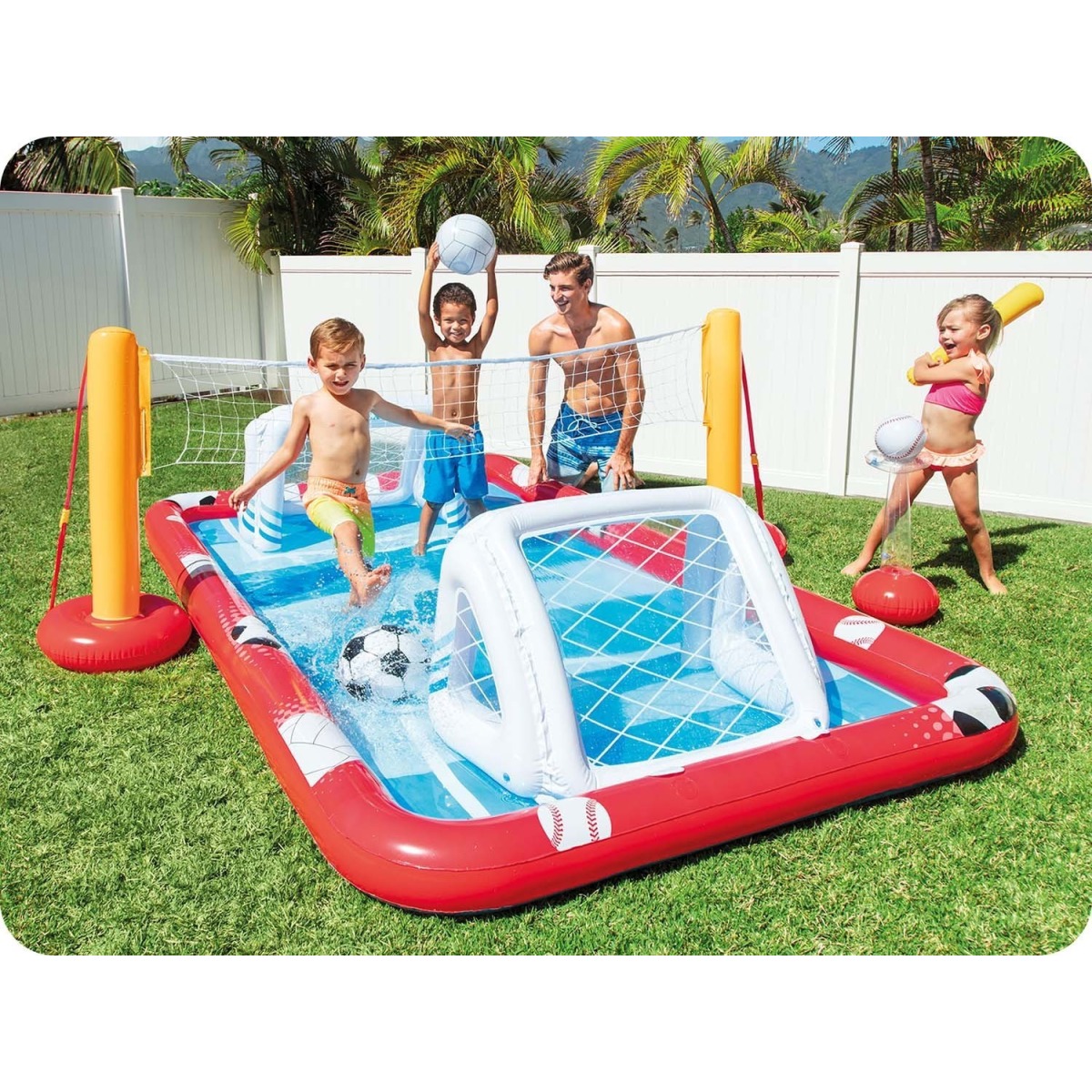 Intex piepūšamā sporta arēna, ūdens rotaļu laukums, 325 x 267 x 1