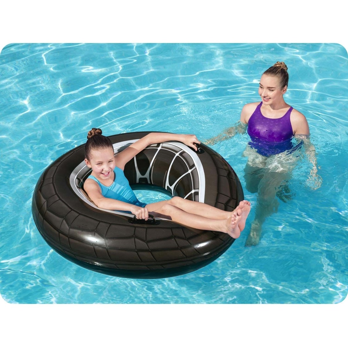 Bestway peldriņķis ar riepas protektora rakstu, 119 cm, melns