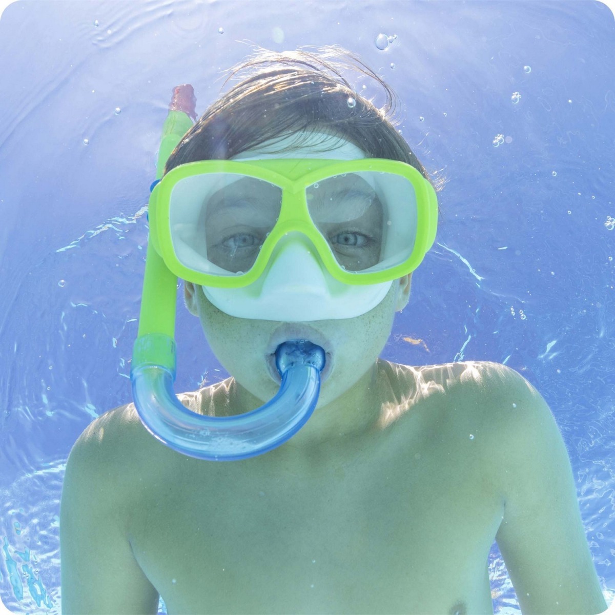 Bestway 24035 snorkelēšanas komplekts ar masku un elpošanas cauruli, universāls