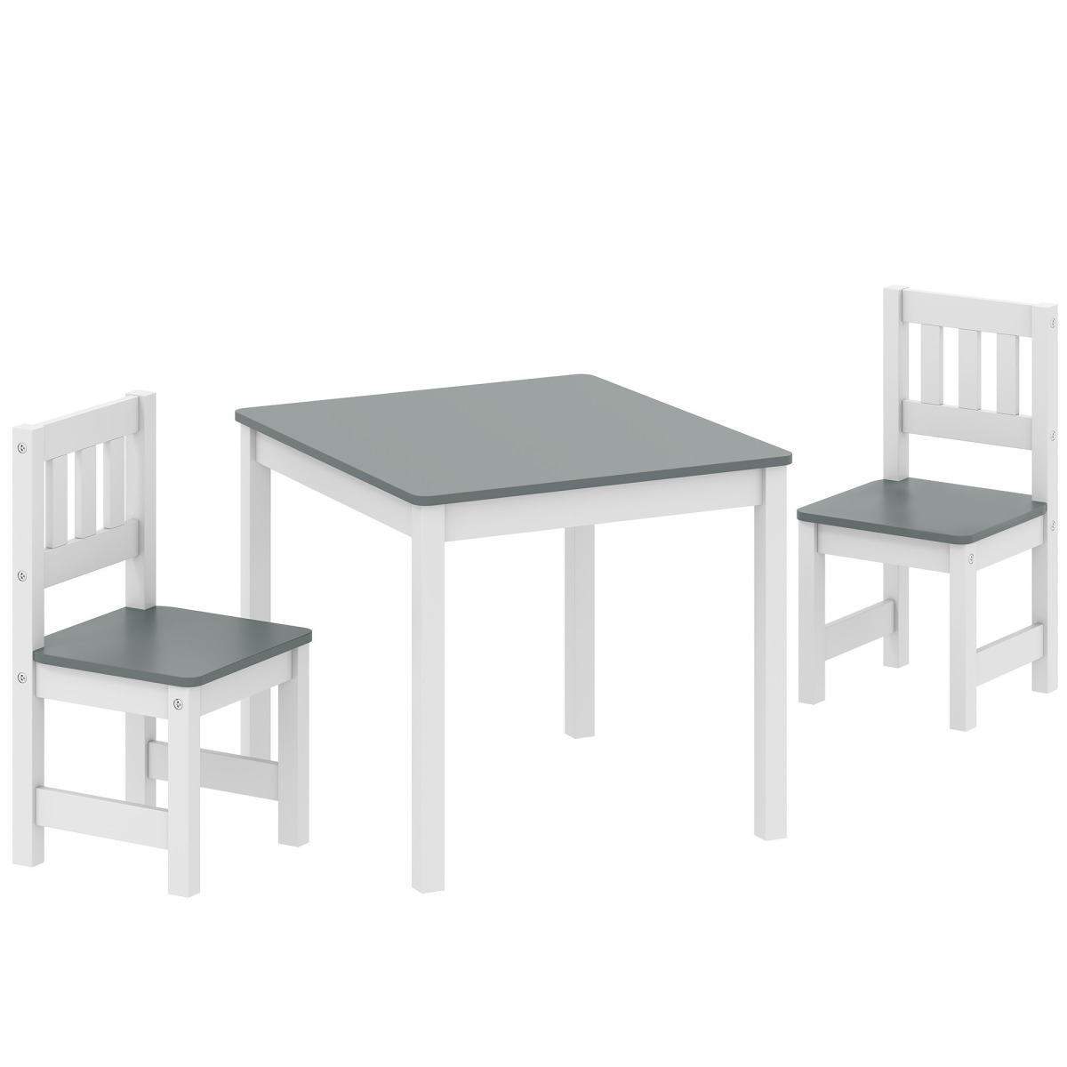 3-osaline laste laud 2 tooliga, 56 × 52 × 48 cm