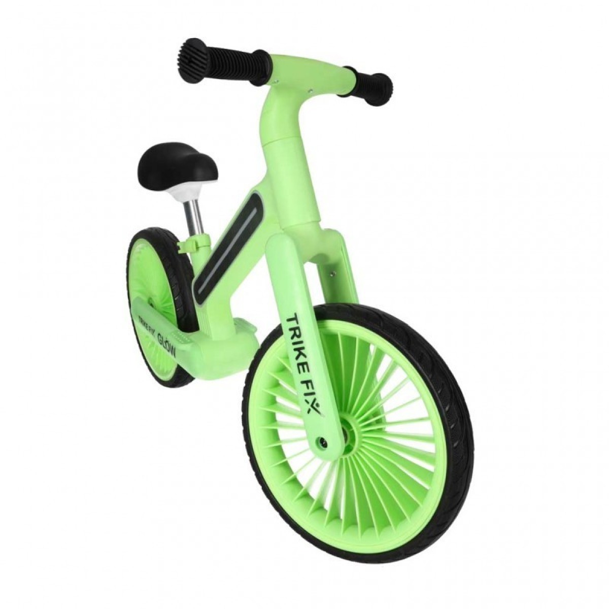 Trike Fix Glow LED līdzsvara velosipēds, neona zaļš, ar EVA riteņiem