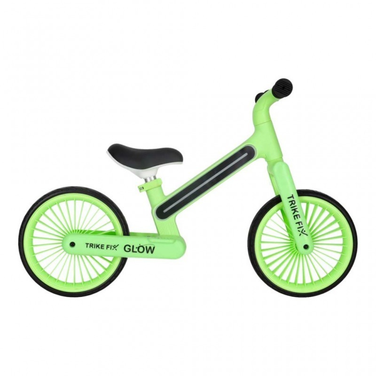 Trike Fix Glow LED līdzsvara velosipēds, neona zaļš, ar EVA riteņiem