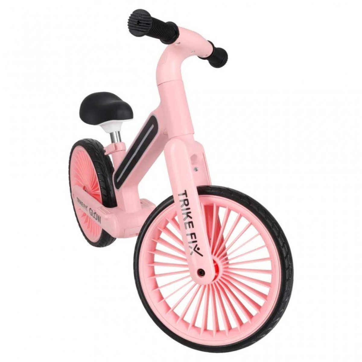 Trike Fix Glow LED līdzsvara velosipēds, rozā, ar 12" EVA riteņiem