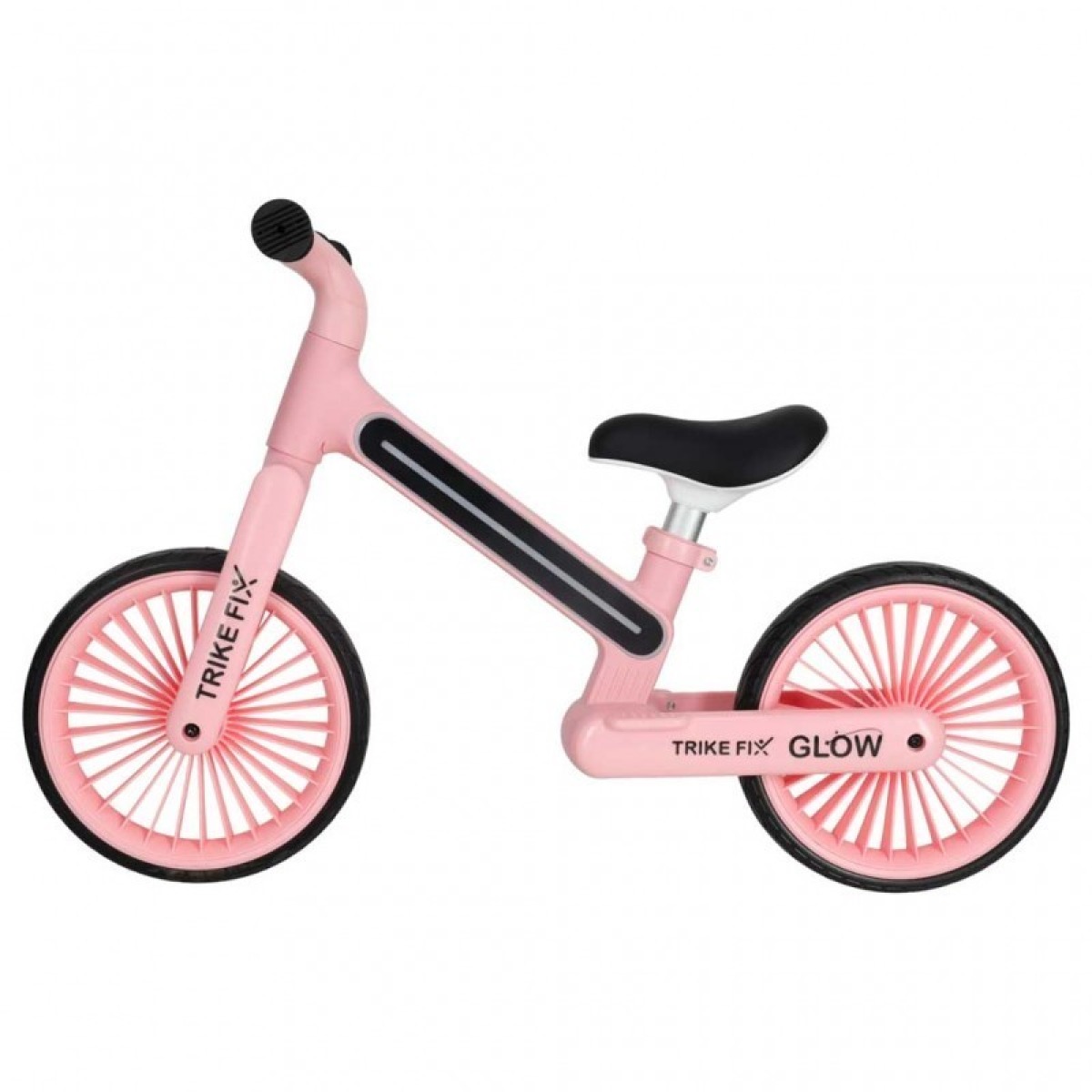 Trike Fix Glow LED līdzsvara velosipēds, rozā, ar 12" EVA riteņiem