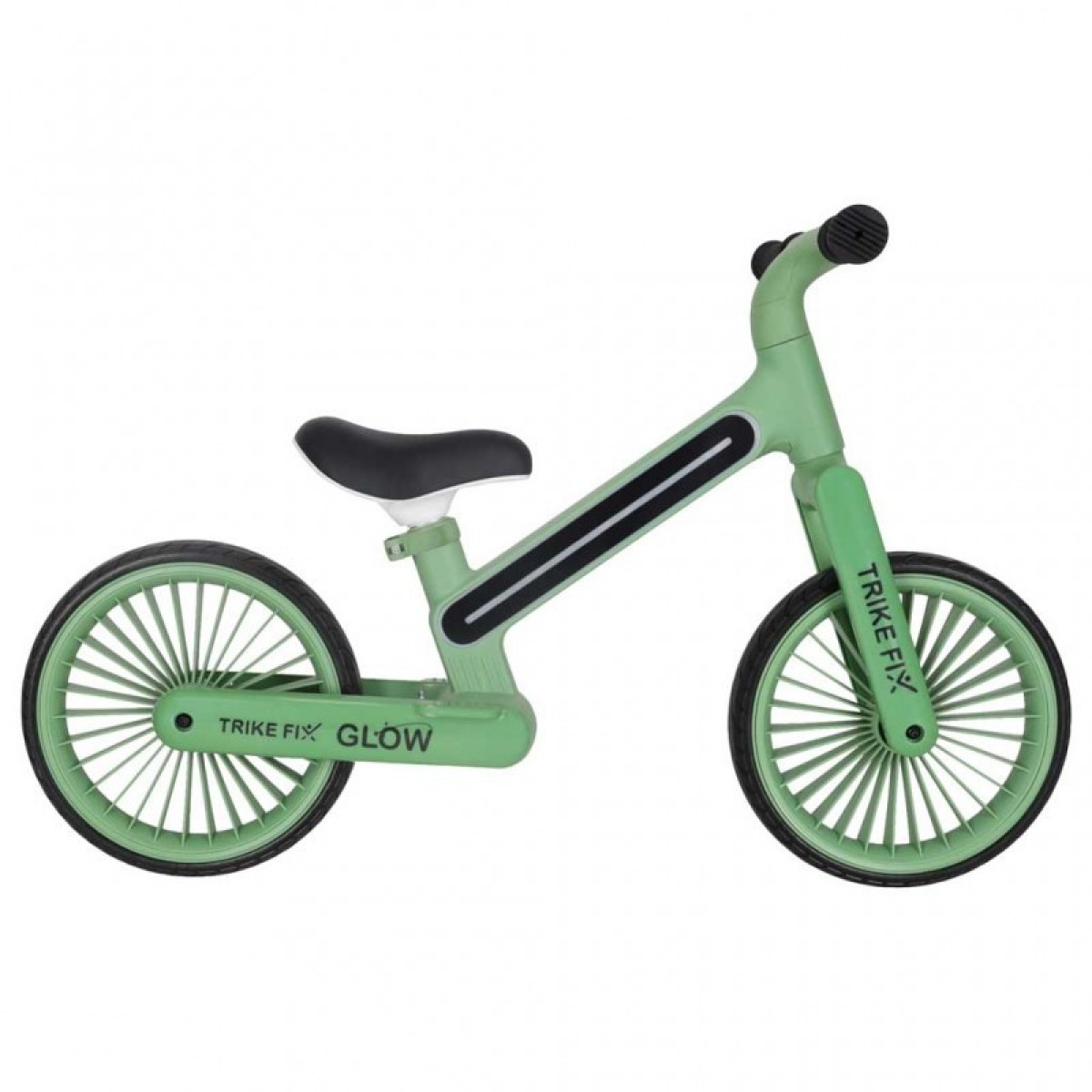 Trike Fix Glow LED līdzsvara velosipēds, zaļš, 12" EVA riteņi