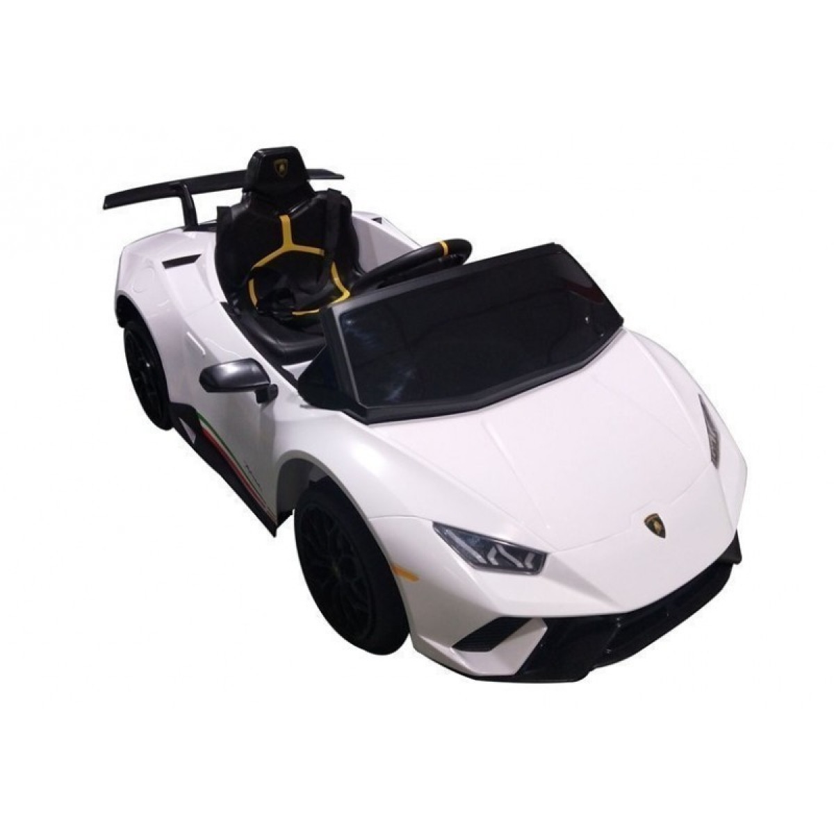 Bērnu Lamborghini Huracan elektromobilis, balts — 2.4G tālvadības pults